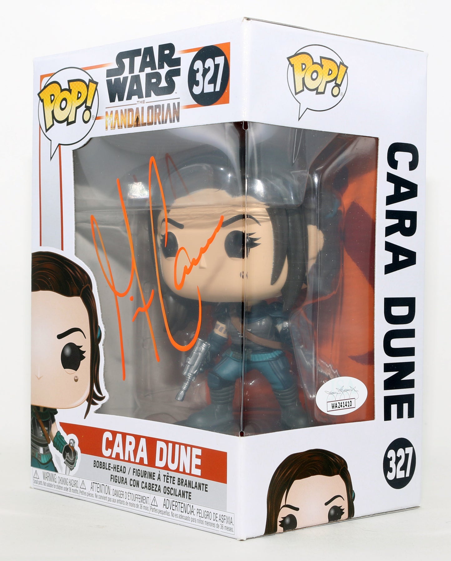 
                  
                    Gina Carano as Cara Dune in Star Wars: The Mandalorian (JSA) Signed Funko POP! #327
                  
                