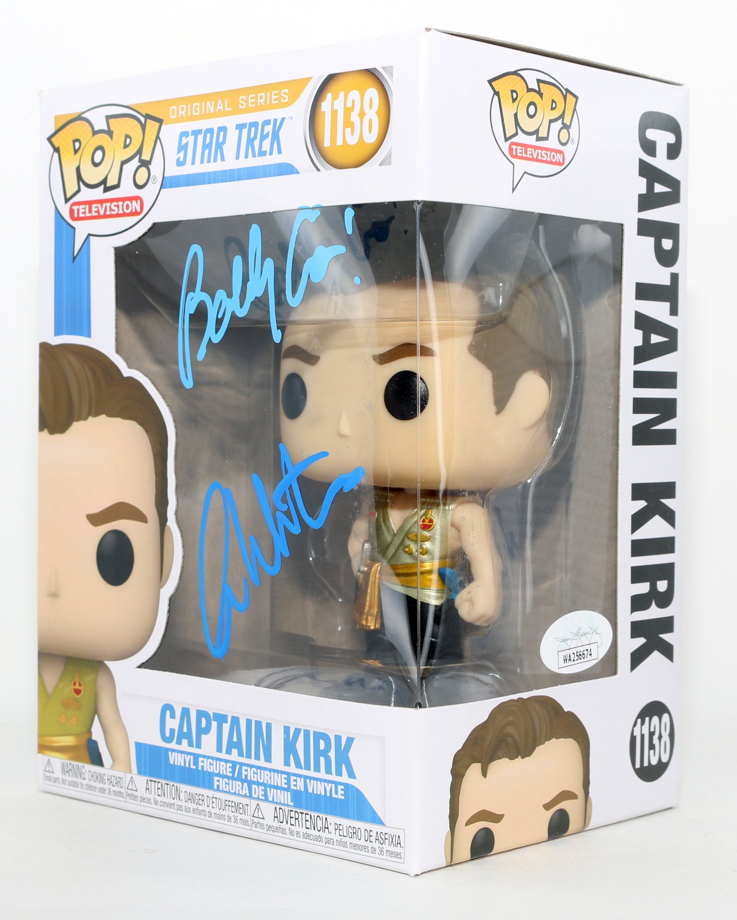 
                  
                    William Shatner as Captain Kirk in Star Trek The Original Series (JSA) Signed Funko POP! #1138 with Quote
                  
                