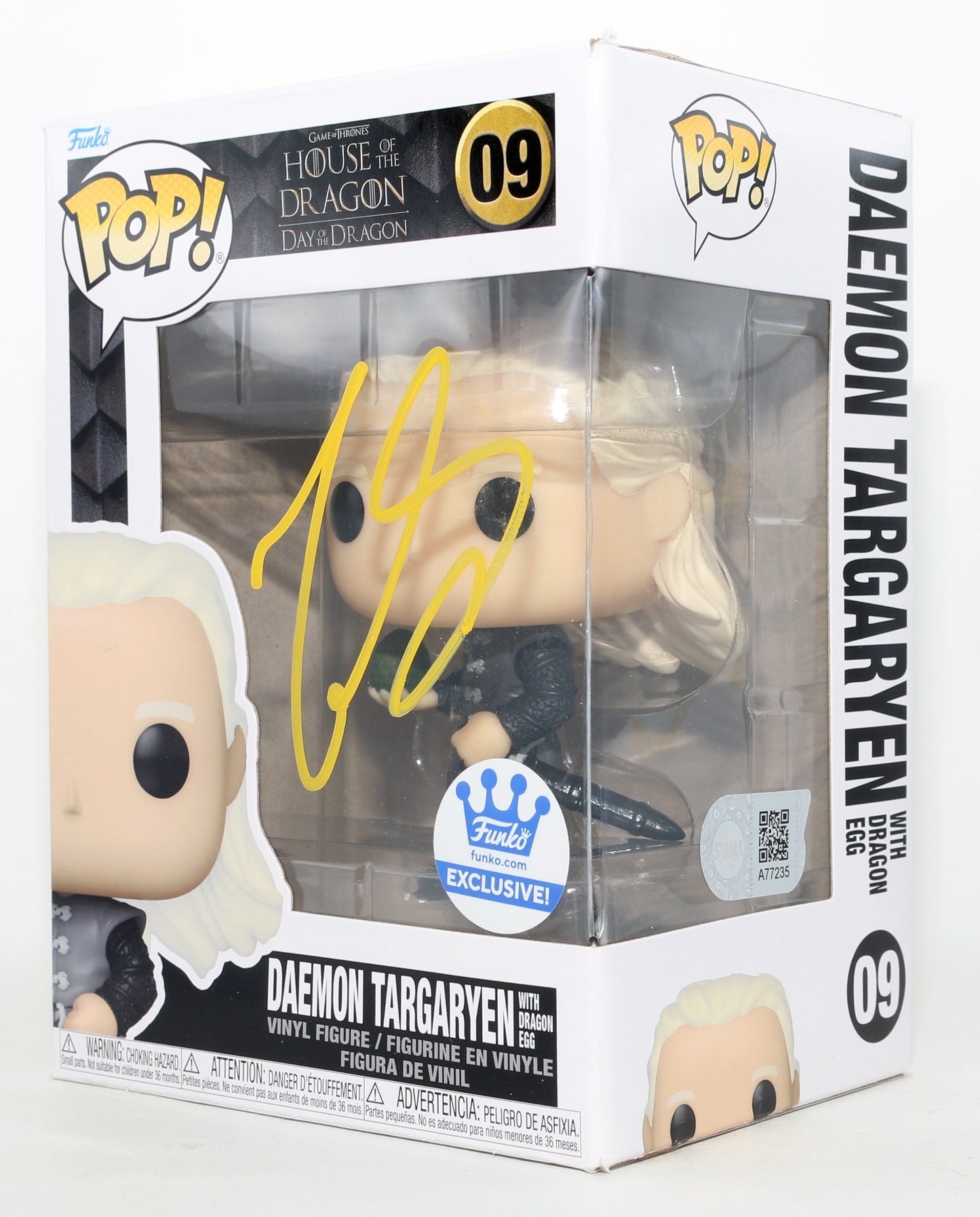 
                  
                    Matt Smith as Daemon Targaryen in House of the Dragon Funko Store Exclusive (SWAU) Signed Funko POP! #09
                  
                