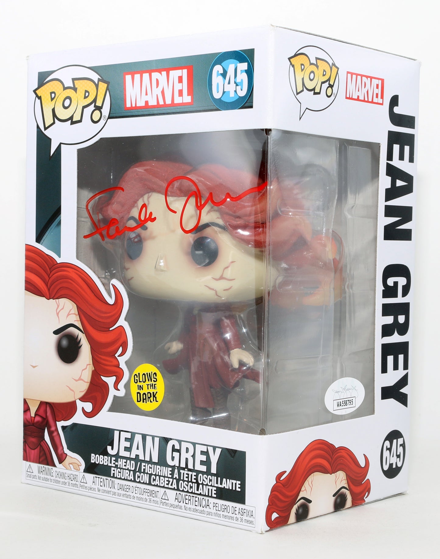 
                  
                    Famke Janssen as Jean Grey in X-Men: The Last Stand GITD (JSA) Signed Funko POP! #645
                  
                