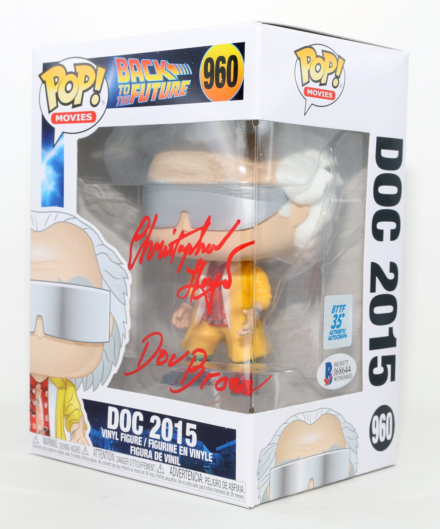 
                  
                    Christopher Lloyd as Doc Brown / Doc 2015 in Back to the Future 35th Anniversary (Beckett) Signed Funko POP! #960 with Character Name
                  
                