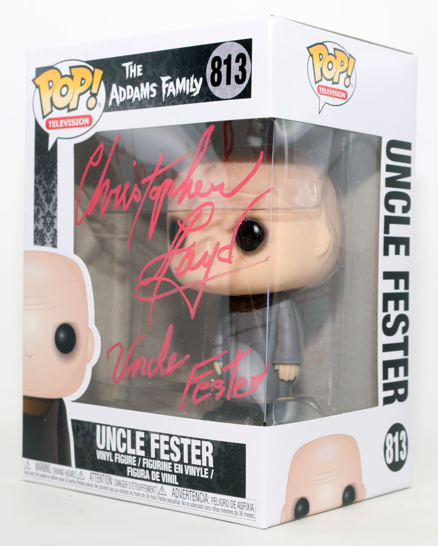 
                  
                    Christopher Lloyd as Uncle Fester in The Addams Family Signed Funko POP! #813 with Character Name
                  
                