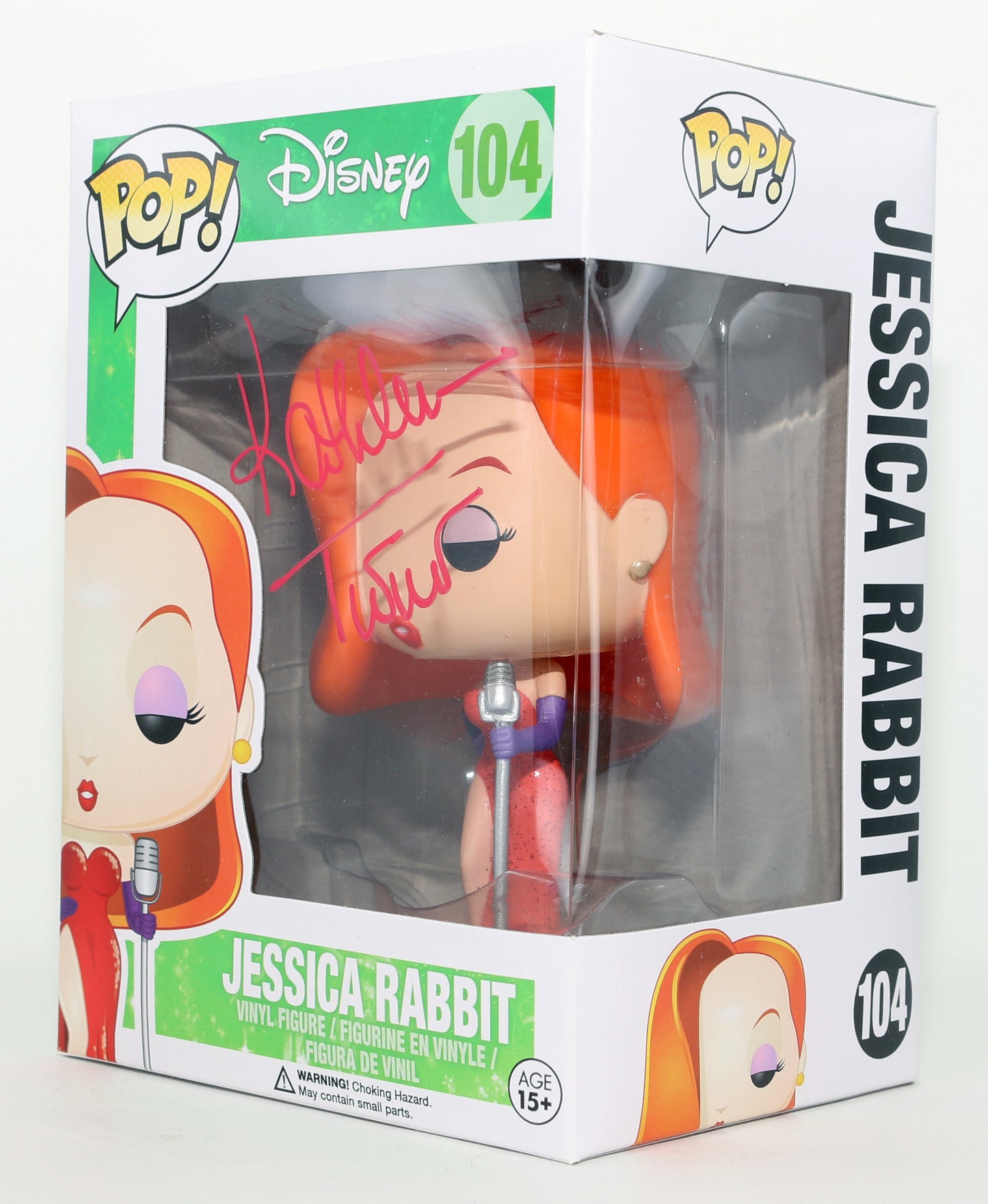 
                  
                    Kathleen Turner as Jessica Rabbit in Who Framed Roger Rabbit Signed Funko POP! #104
                  
                