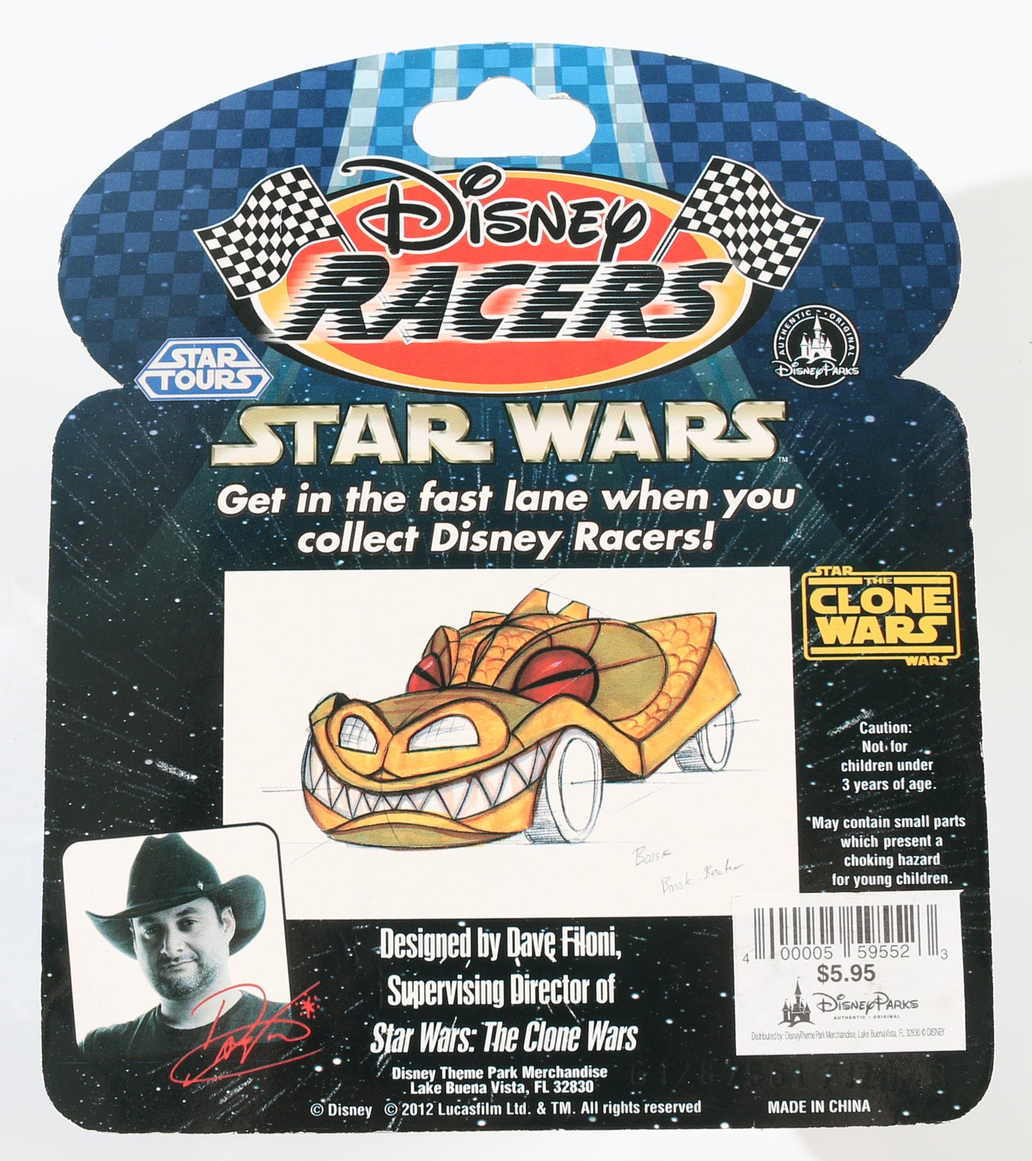 
                  
                    Disney Racers Star Wars Bossk Toy Car Signed by Designer & Supervising Director of Star Wars: The Clone Wars: Dave Filoni
                  
                