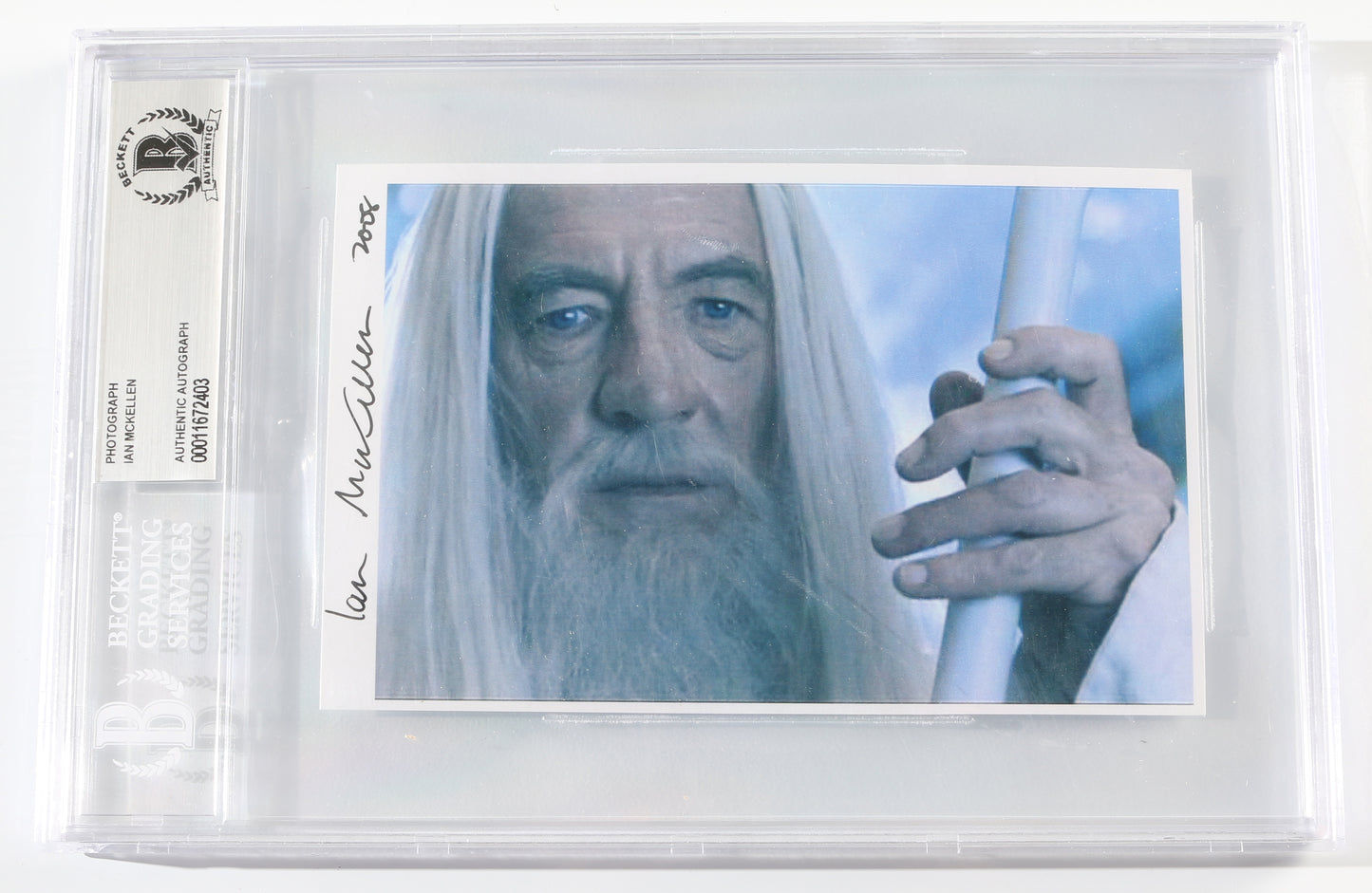 
                  
                    Ian McKellen as Gandalf the White in The Lord of the Rings: The Two Towers (Beckett Slabbed) Signed 6x4 Photo
                  
                