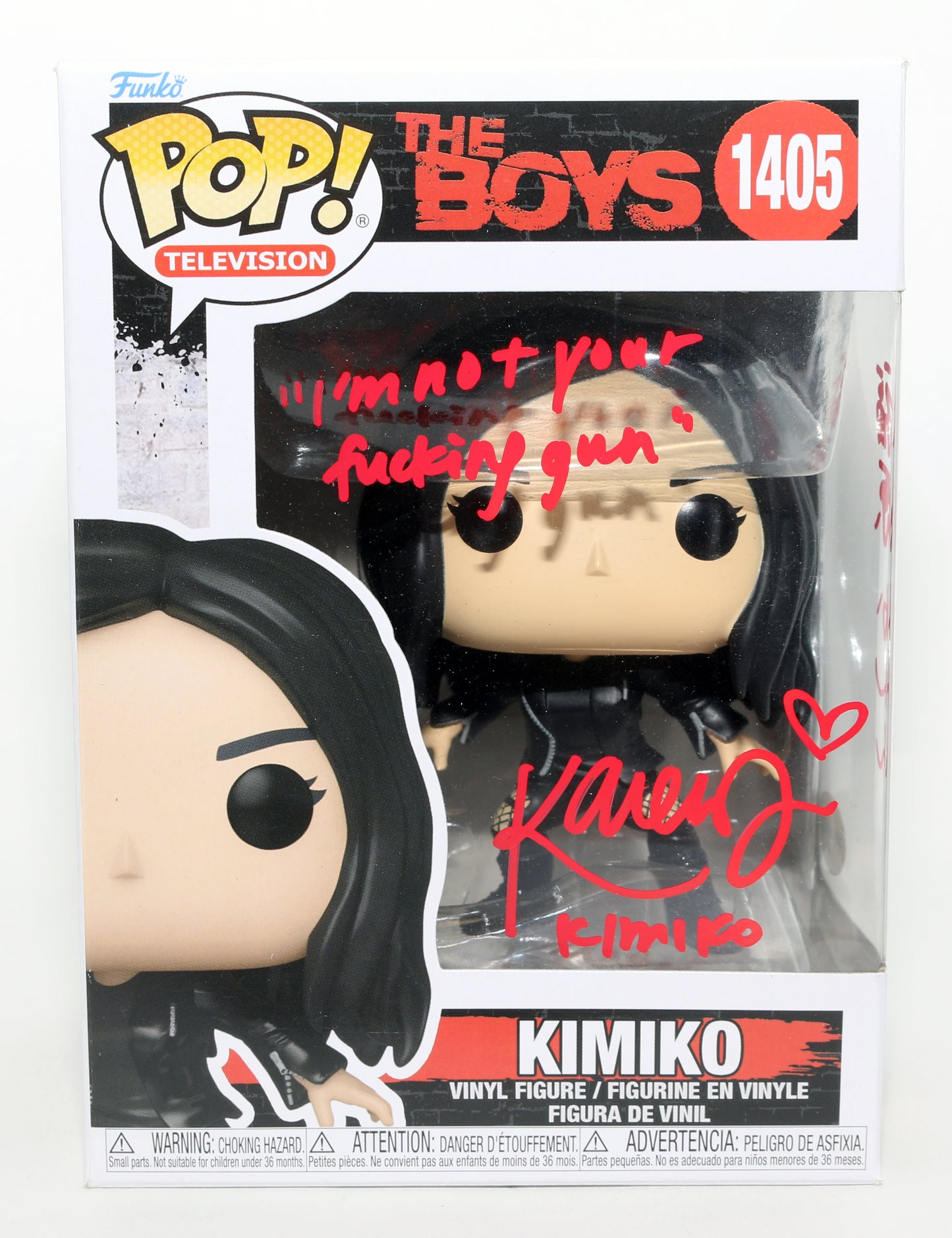 
                  
                    Karen Fukuhara as Kimiko Miyashiro / The Female in The Boys Signed Funko POP! #1405 with Character Name & Quote
                  
                