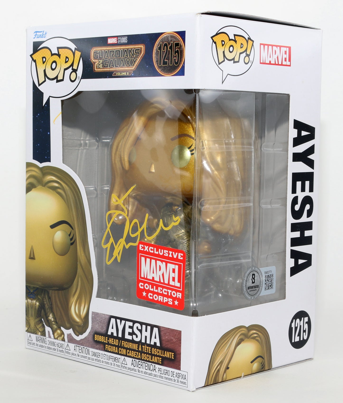 
                  
                    Elizabeth Debicki as Ayesha in Guardians of the Galaxy Vol. 3 Marvel Collector Corps Exclusive (Beckett) Signed Funko POP! #1215
                  
                