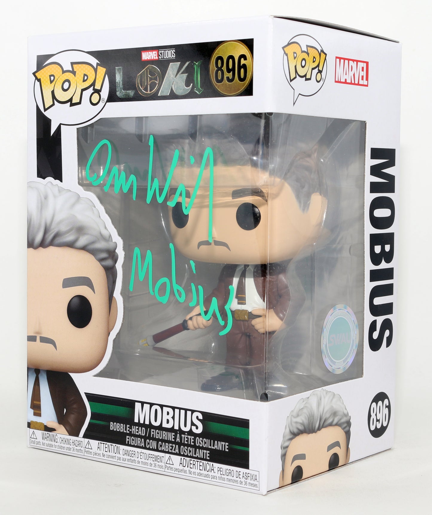 
                  
                    Owen Wilson as Mobius M. Mobius in Loki (SWAU) Signed Funko POP! #896 with Character Name
                  
                