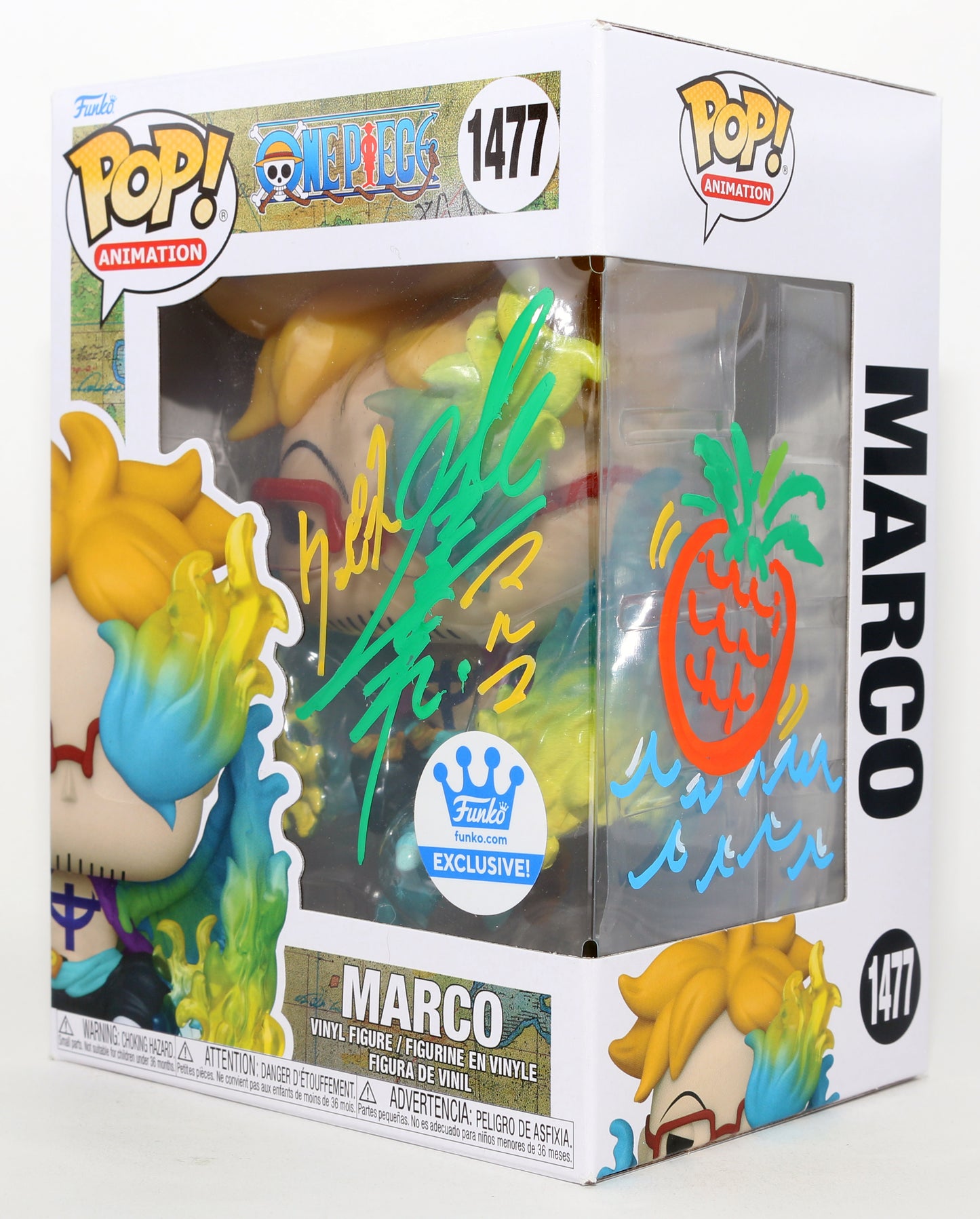 
                  
                    Masakazu Morita as Marco in One Piece Funko Store Exclusive (JSA) Signed Funko POP! #1477 with Remark
                  
                