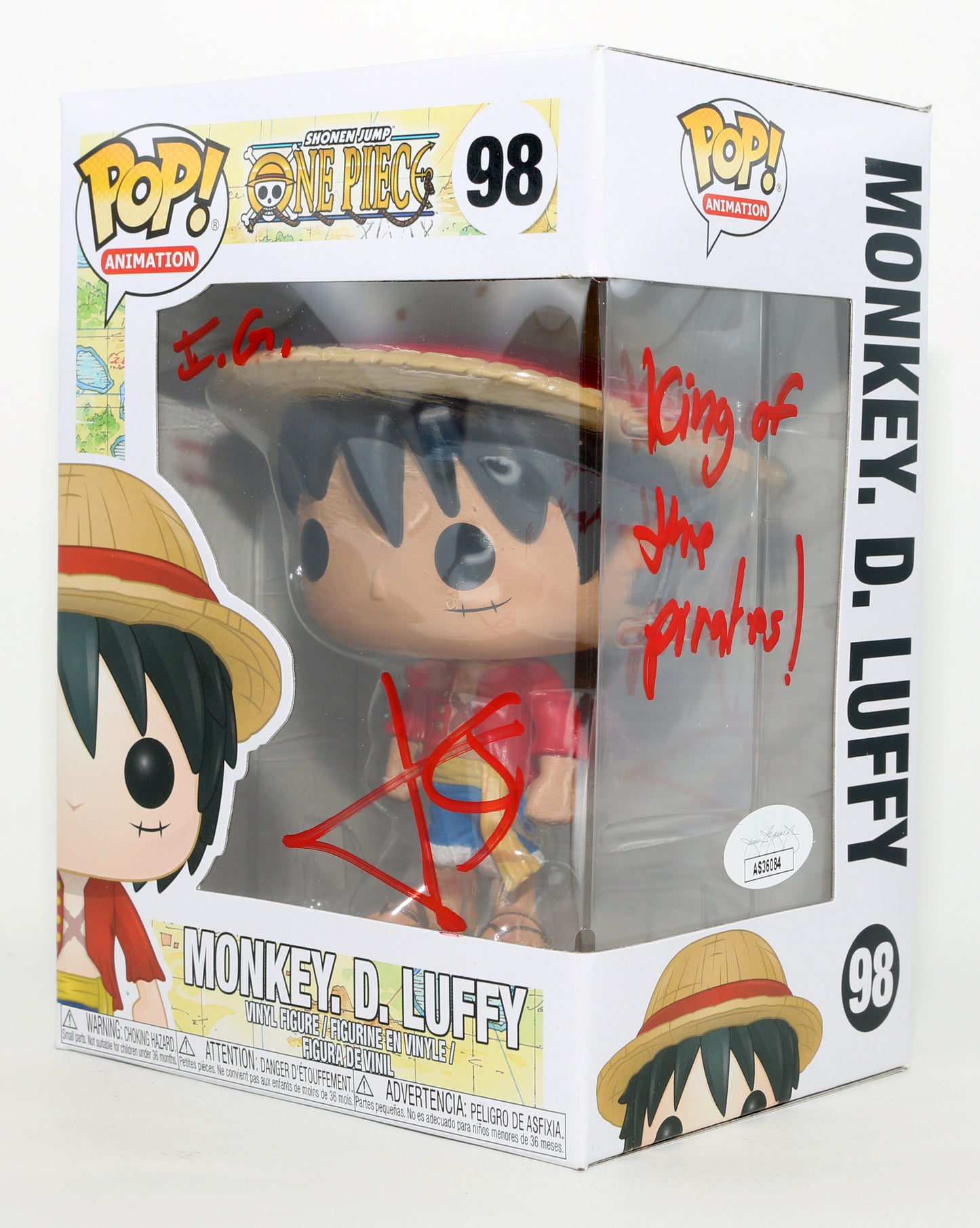 
                  
                    Inaki Godoy as Luffy in One Piece (JSA) Signed Funko POP! #1477 with Quote
                  
                