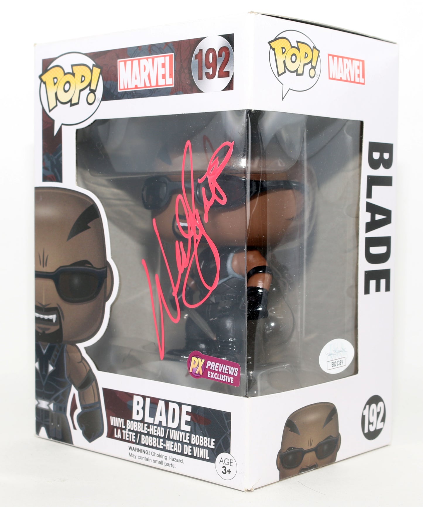 
                  
                    Wesley Snipes as Blade in Blade Previews Exclusive (PSA) Signed Funko POP! #192
                  
                