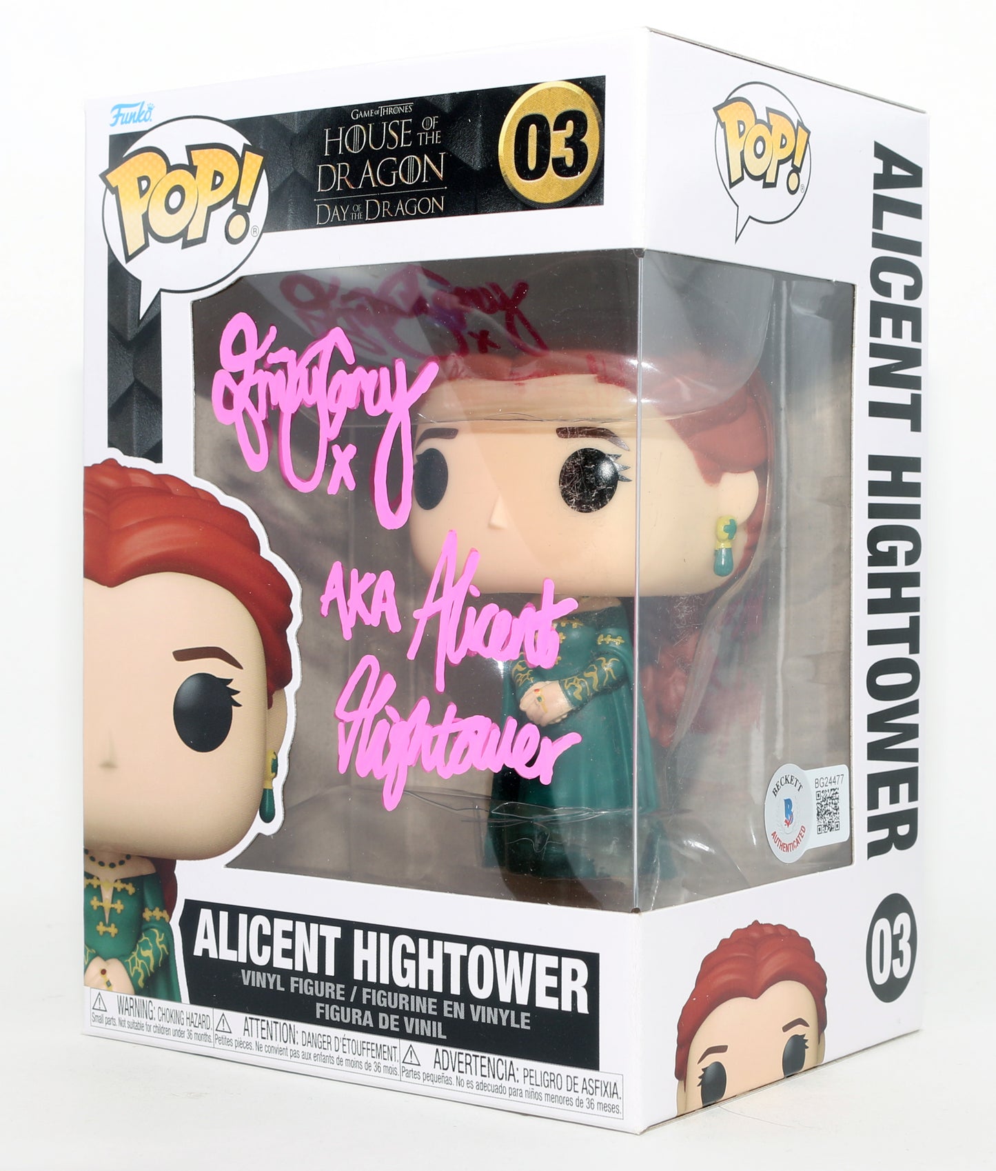
                  
                    Emily Carey as Alicent Hightower in House of the Dragon (Beckett) Signed Funko POP! #03 with Character Name
                  
                