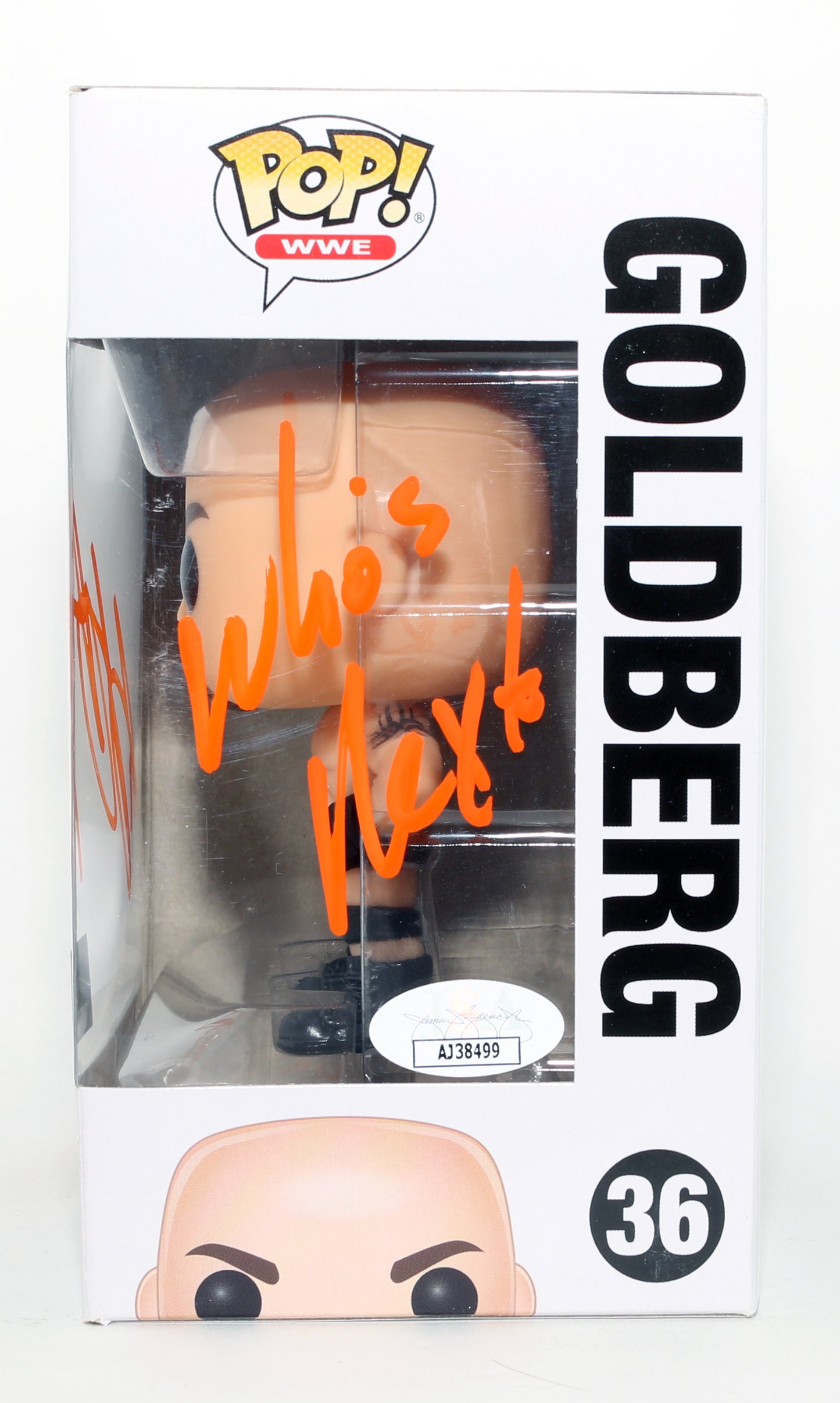 
                  
                    Goldberg WWE Wrestler (JSA) Signed Funko POP! #36 with Quote
                  
                