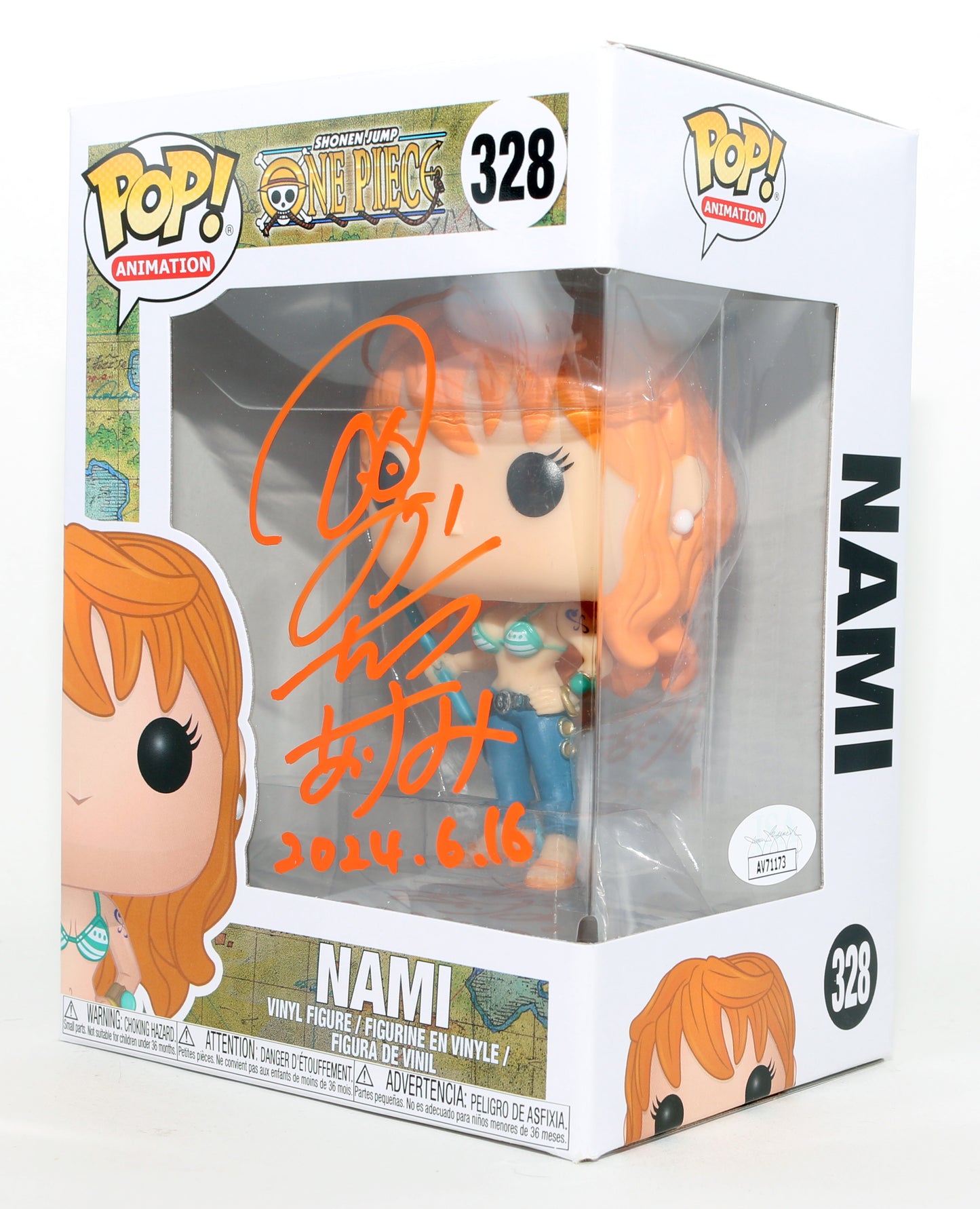 
                  
                    Akemi Okamura as Nami in One Piece (JSA) Signed Funko POP! #328
                  
                