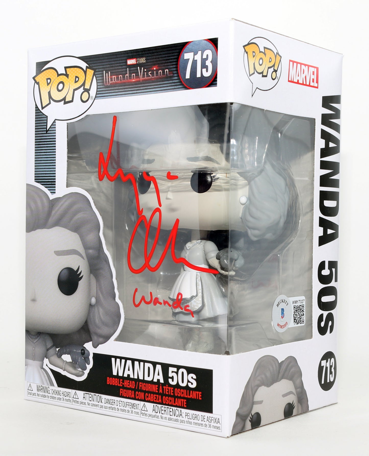
                  
                    Elizabeth Olsen as Wanda [50's] in WandaVision (Beckett Witnessed) Signed Funko POP! #713 with Character Name
                  
                