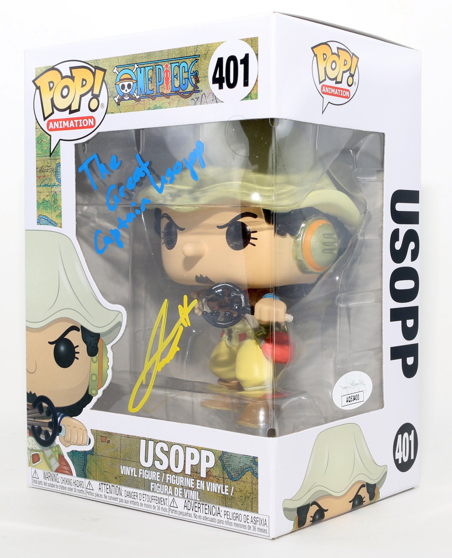 
                  
                    Jacob Romero Gibson as Usopp in One Piece (JSA) Signed Funko POP! #401 with Character Name
                  
                