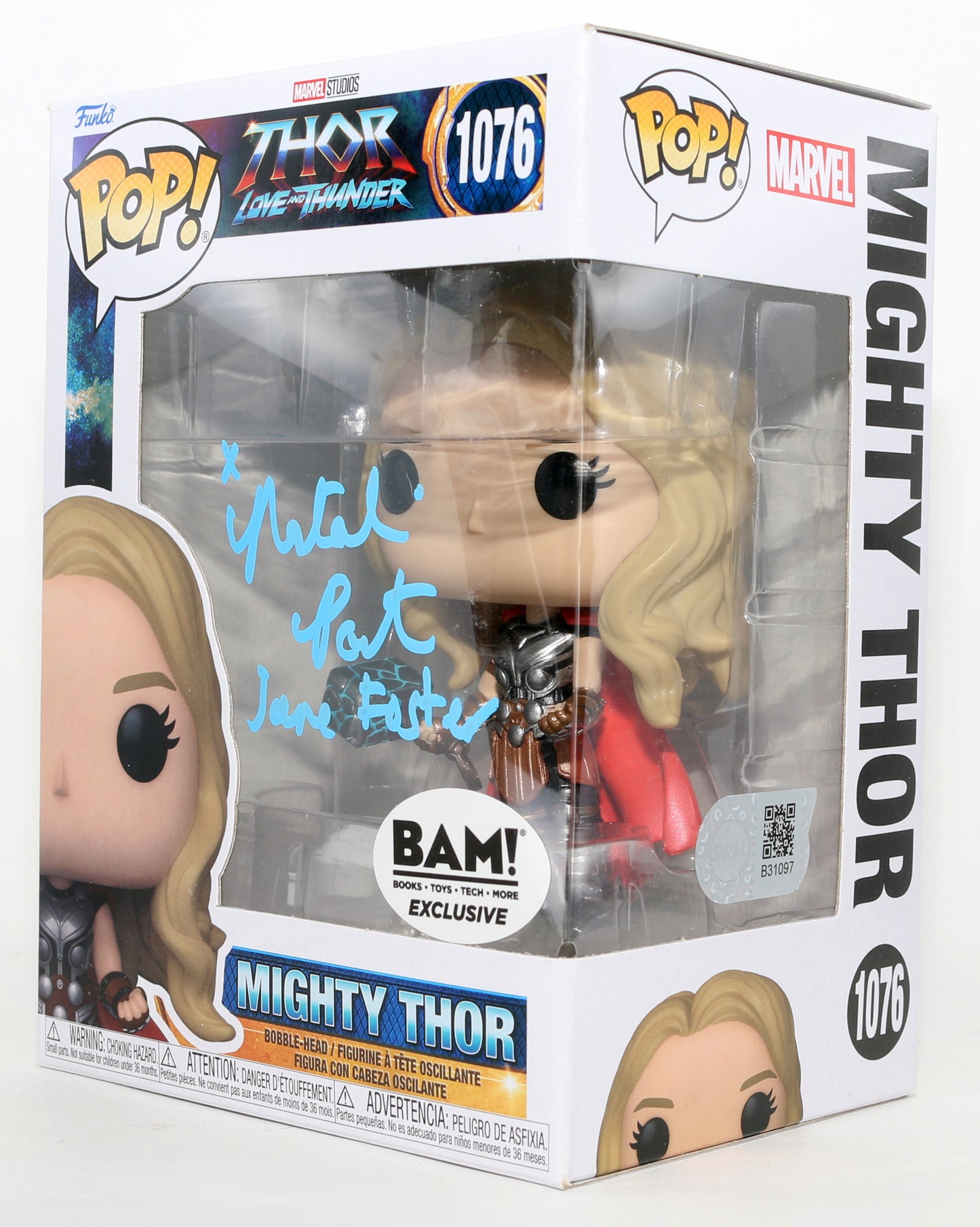 
                  
                    Natalie Portman as Jane Foster / Mighty Thor in Thor: Love & Thunder BAM Exclusive (SWAU) Signed Funko POP! #1076 with Character Name
                  
                