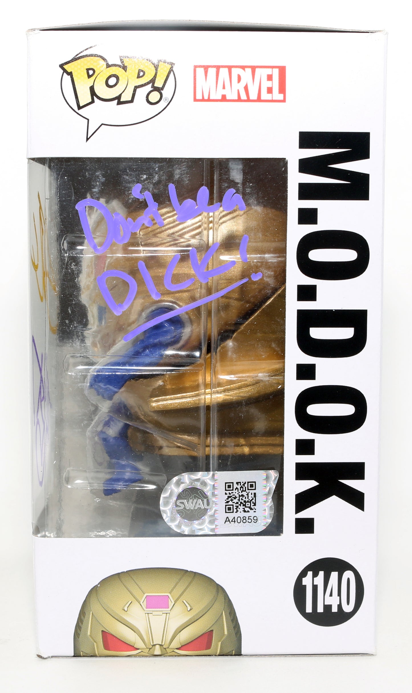 
                  
                    Corey Stoll as M.O.D.O.K. & Kathryn Newton as Cassie Lang in Ant-Man & The Wasp: Quantumania (SWAU) Signed Funko POP! #1140 with Quote
                  
                