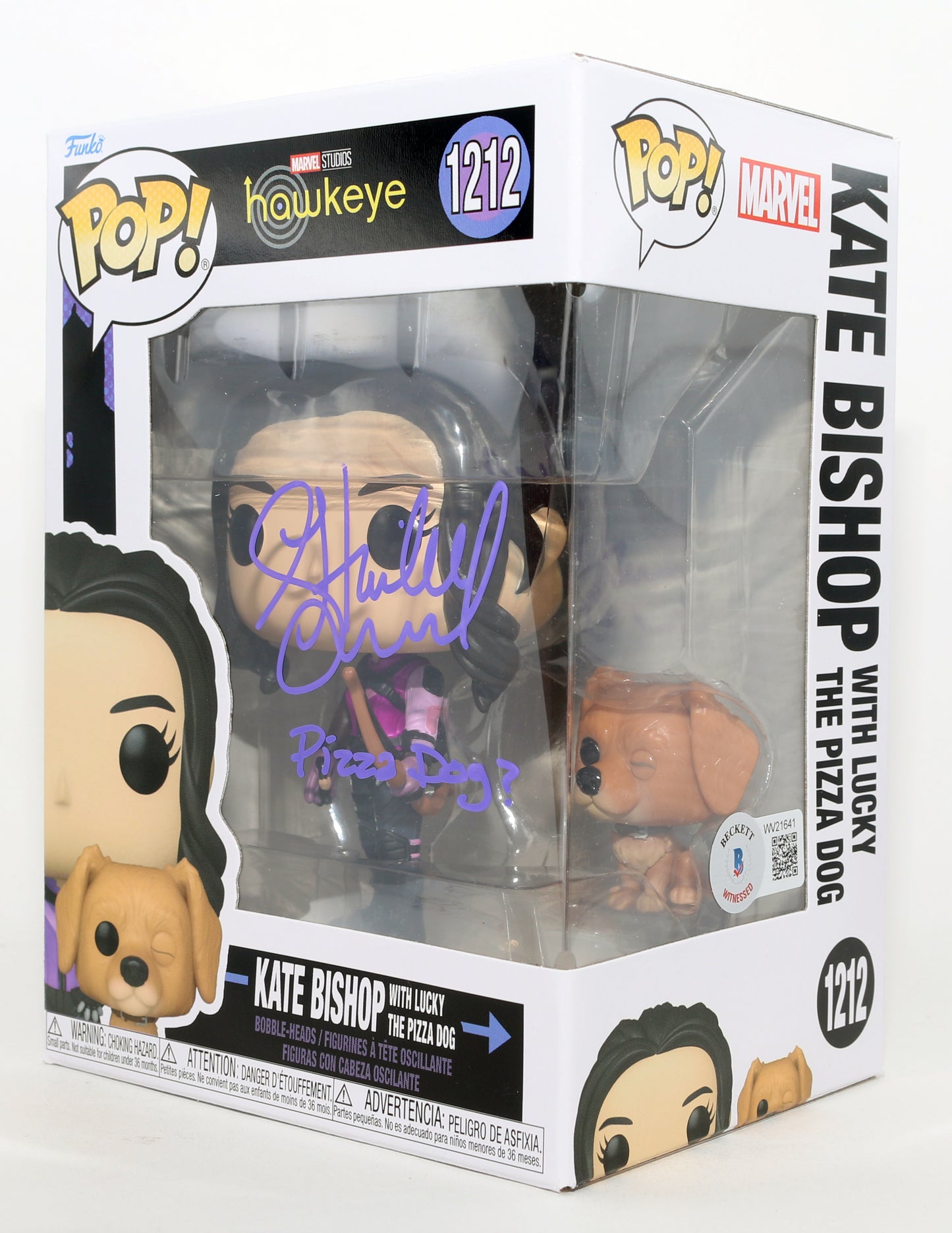
                  
                    Hailee Steinfeld as Kate Bishop in Hawkeye (Beckett) Signed Funko POP! #1212 with Quote
                  
                
