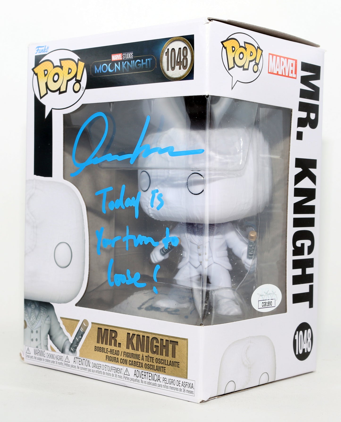 
                  
                    Oscar Isaac as Mr. Knight in Moon Knight (JSA) Signed Funko POP! #1048 with Quote
                  
                