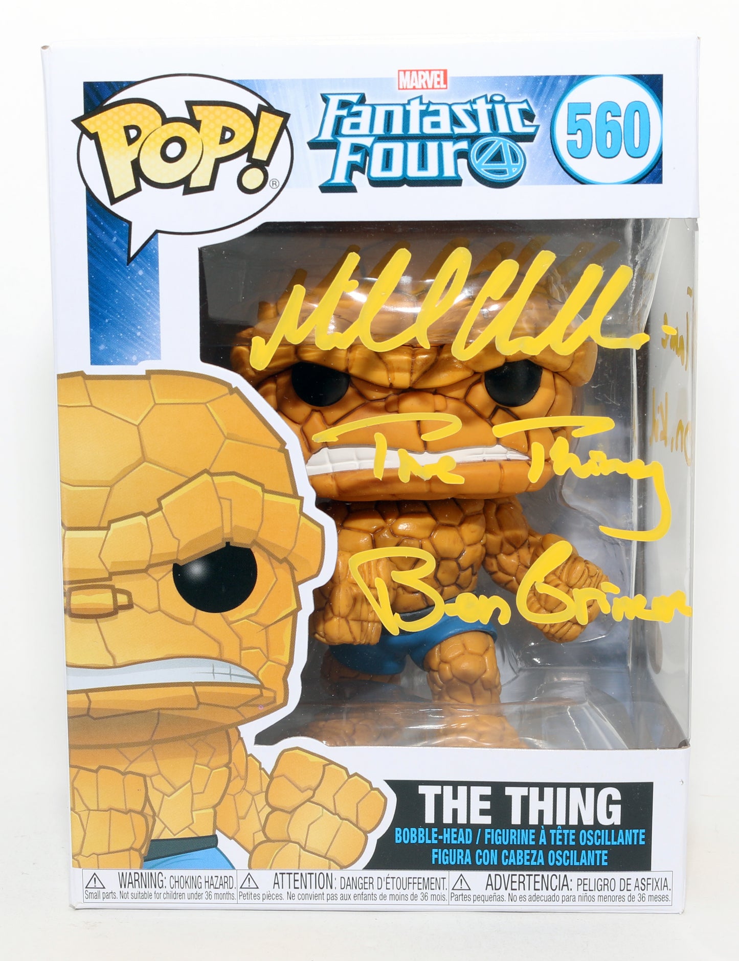 
                  
                    Michael Chiklis as Ben Grimm / The Thing in Fantastic Four (JSA) Signed Funko POP! #560 with Character Names & Quote
                  
                