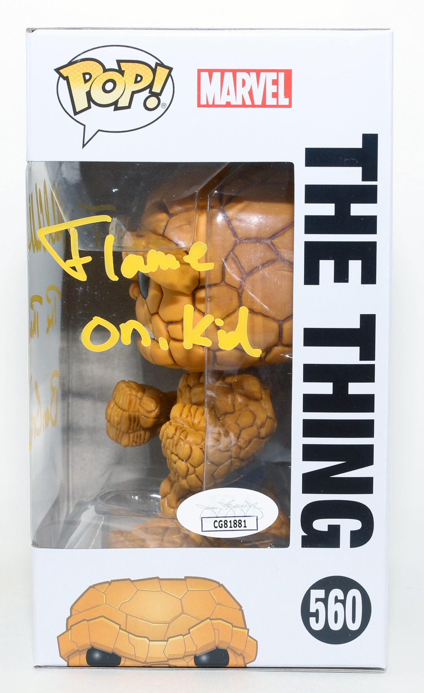 
                  
                    Michael Chiklis as Ben Grimm / The Thing in Fantastic Four (JSA) Signed Funko POP! #560 with Character Names & Quote
                  
                