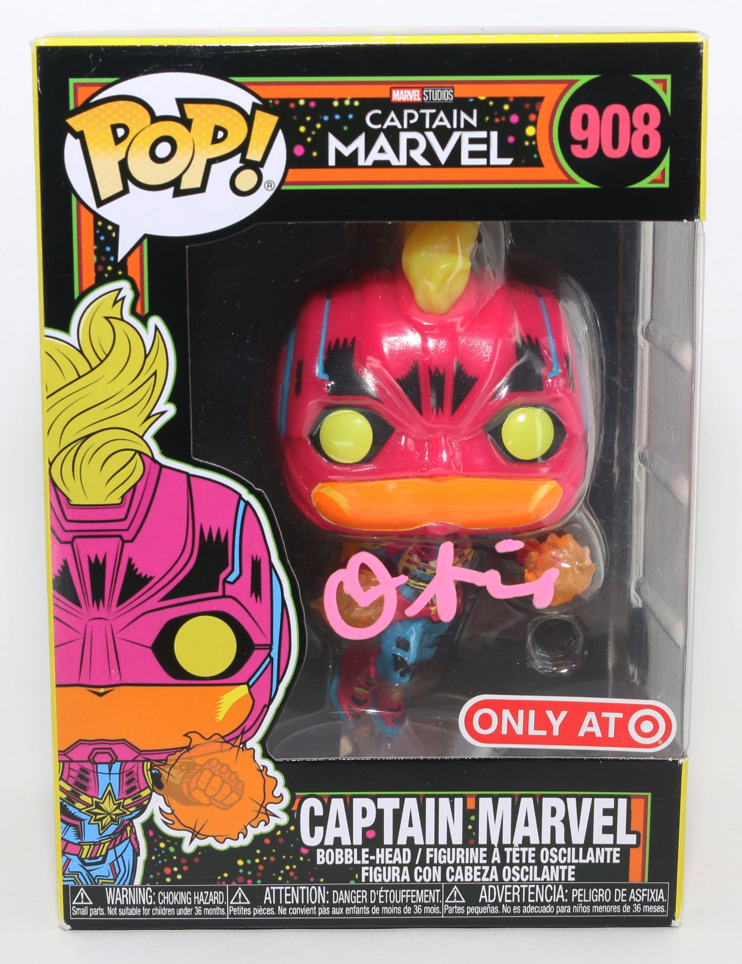 
                  
                    Brie Larson as Captain Marvel in Captain Marvel Blacklight Target Exclusive (Beckett) Signed Funko POP! #908
                  
                