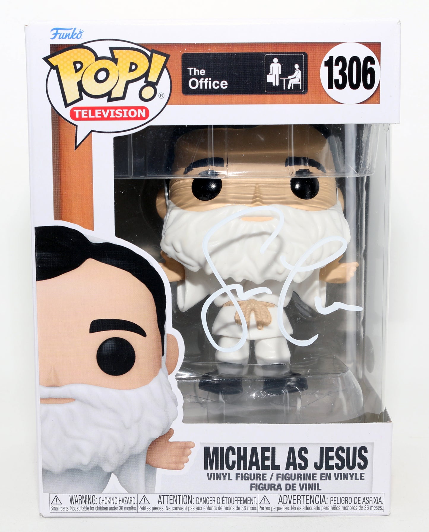 
                  
                    Steve Carell as Michael Scott [Jesus] in The Office (JSA) Signed Funko POP! #1306
                  
                