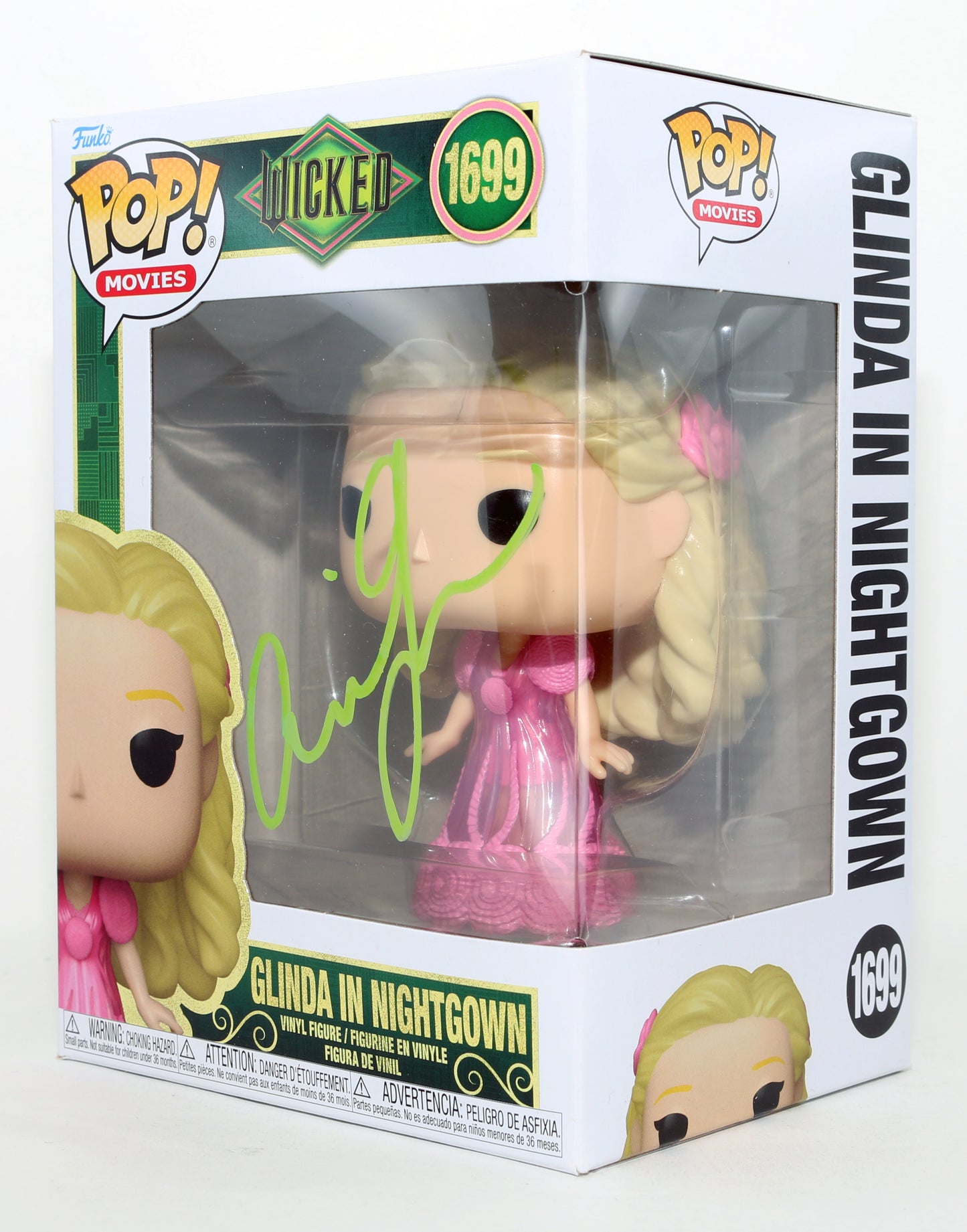 
                  
                    Ariana Grande as Glinda in Nightgown in Wicked Signed Funko POP! #1699
                  
                