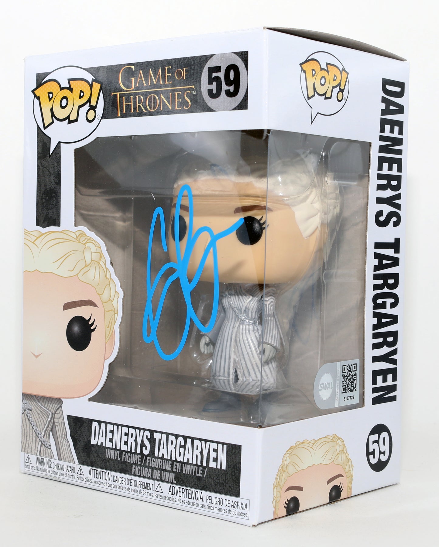 
                  
                    Emilia Clarke as Daenerys Targaryen in HBO's Game of Thrones (SWAU) Signed Funko POP! #59
                  
                