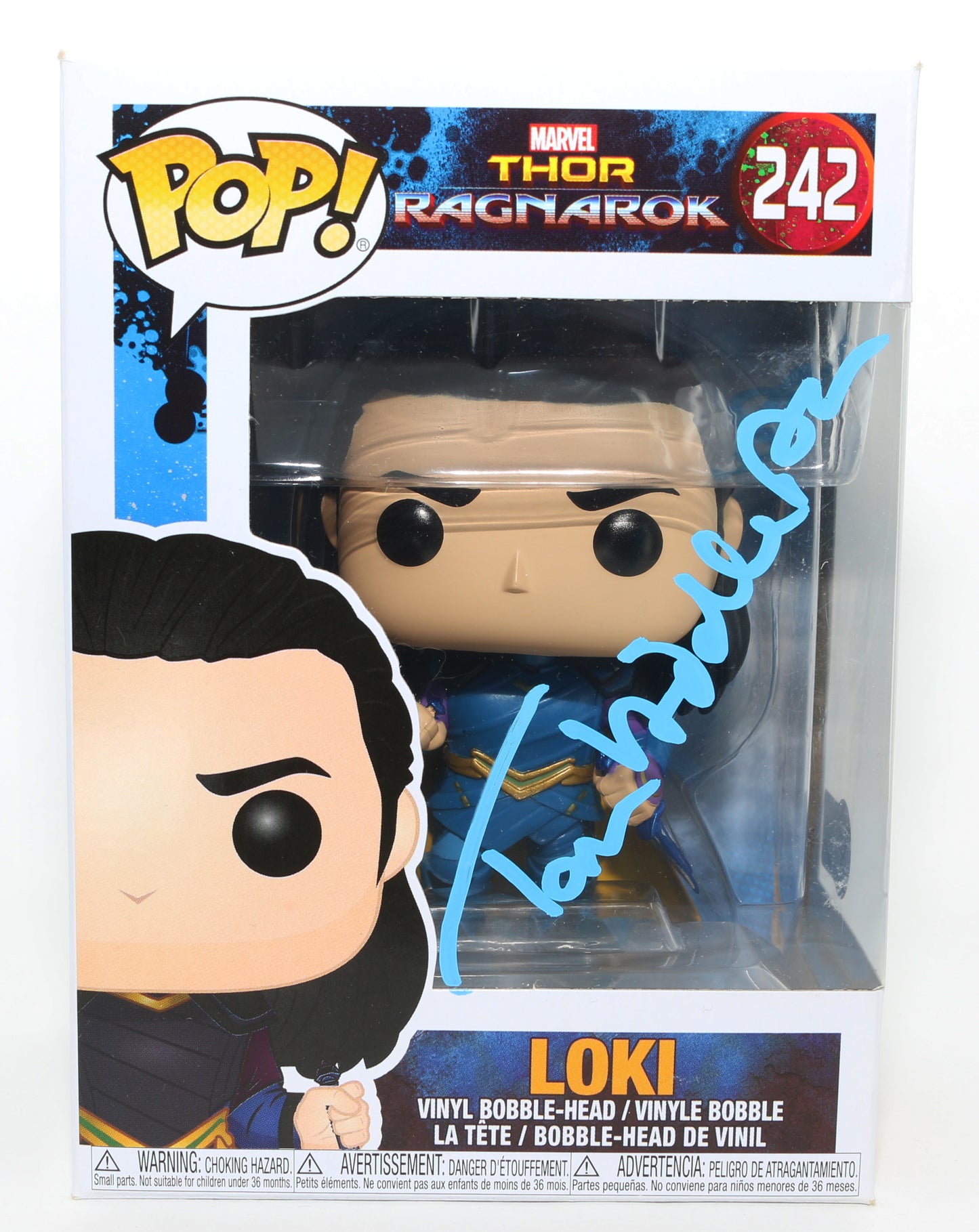 
                  
                    Tom Hiddleston as Loki  [Without Helmet] in Thor: Ragnarok (Beckett) Signed Funko POP! #242
                  
                