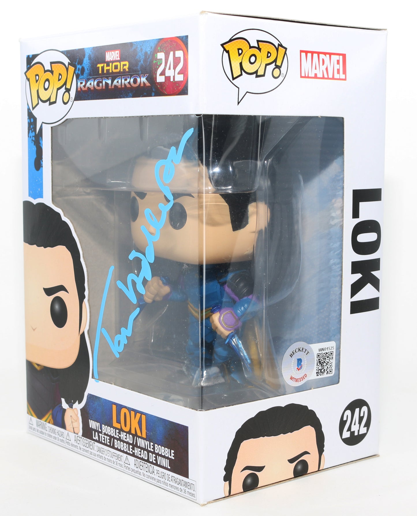 
                  
                    Tom Hiddleston as Loki  [Without Helmet] in Thor: Ragnarok (Beckett) Signed Funko POP! #242
                  
                