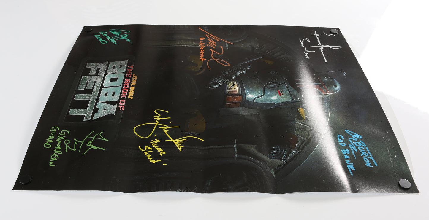 
                  
                    Star Wars: The Book of Boba Fett 16x20 Mini Poster Cast Signed by Temuera Morrison, Ming-Na Wen, Collin Hymes, Corey, Matthew Wood, and Frank Trigg
                  
                