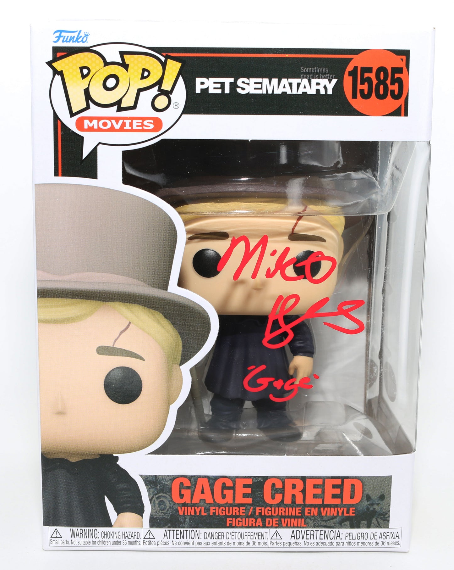 
                  
                    Miko Hughes as Gage Creed in Pet Sematary (JSA) Signed Funko POP! #1585 with Character Name
                  
                