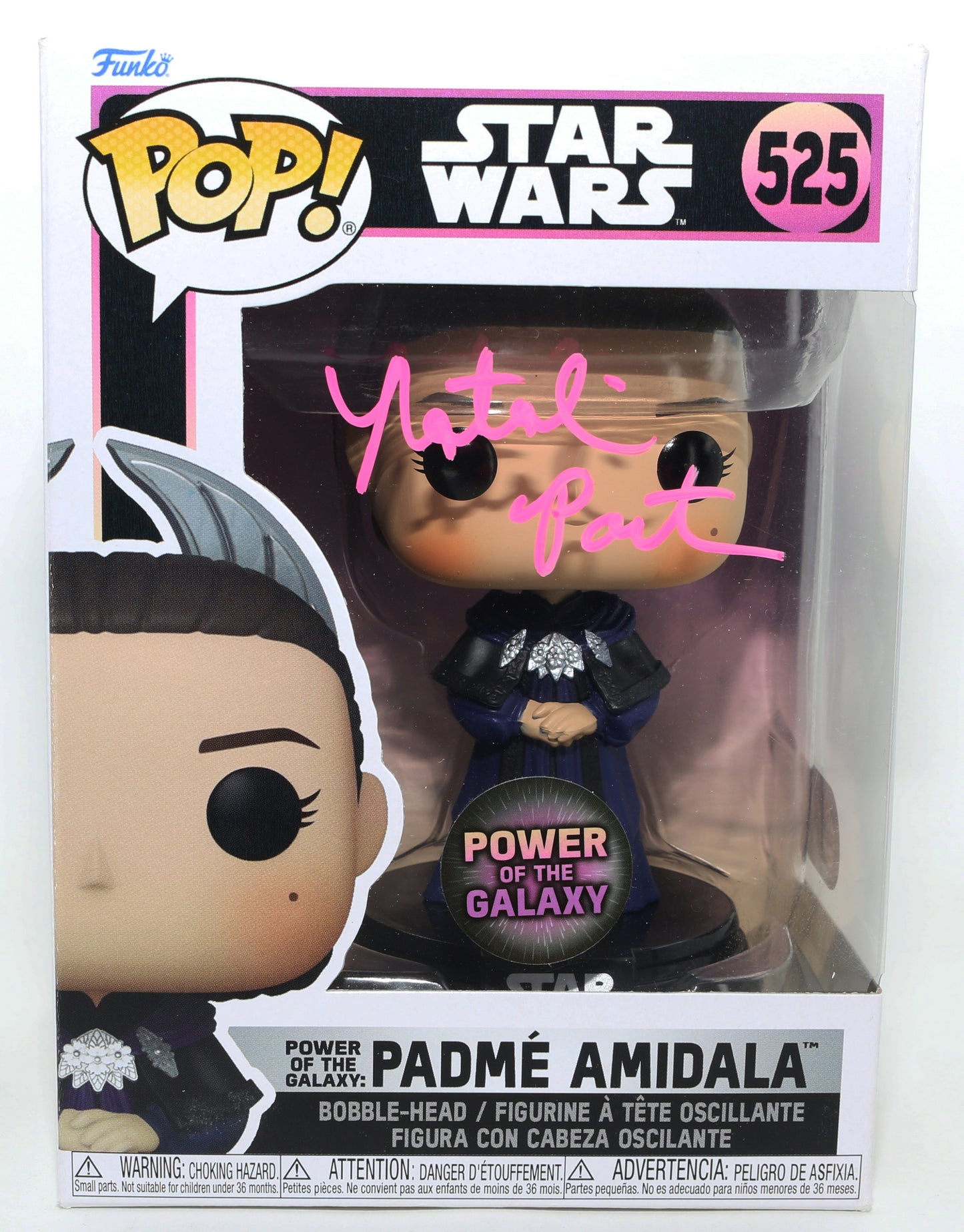 
                  
                    Natalie Portman as Padme Amidala in Star Wars Power of the Galaxy Exclusive (SWAU) Signed Funko POP! #525
                  
                
