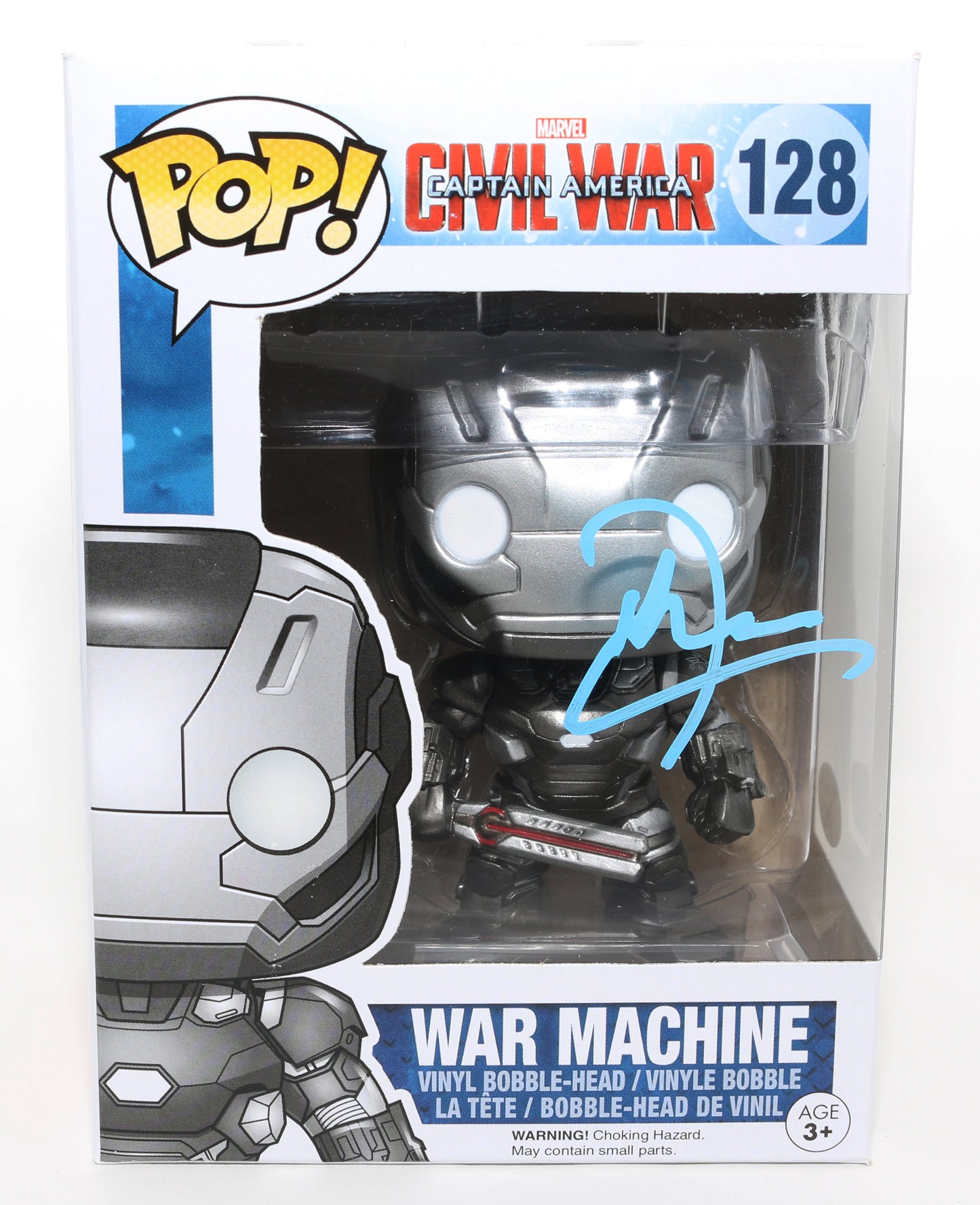 
                  
                    Don Cheadle as War Machine in Captain America: Civil War (JSA) Signed Funko POP! #128
                  
                