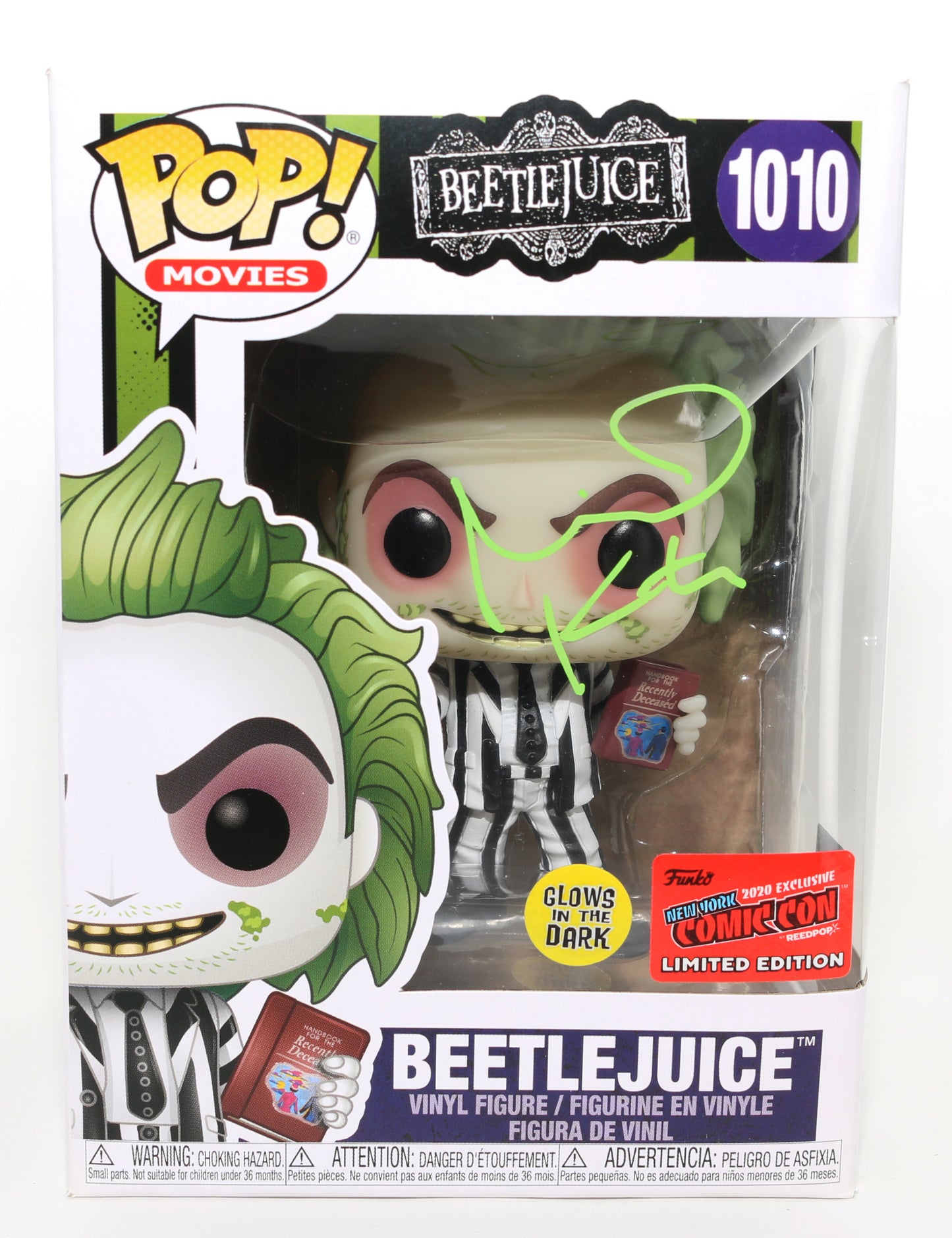 
                  
                    Michael Keaton as Beetlejuice in Tim Burton's Beetlejuice GITD 2020 New York Comic Con Exclusive (Celebrity Authentics) Signed Funko POP! #1010
                  
                