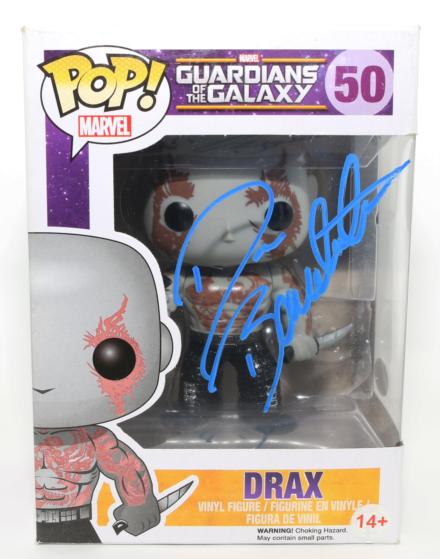 
                  
                    Dave Bautista as Drax in Guardians of the Galaxy (JSA) Signed Funko POP! #50
                  
                