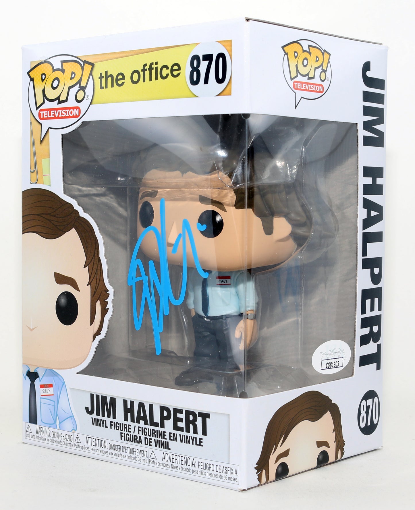 
                  
                    John Krasinski as Jim Halpert in The Office (JSA) Signed Funko POP! #870
                  
                