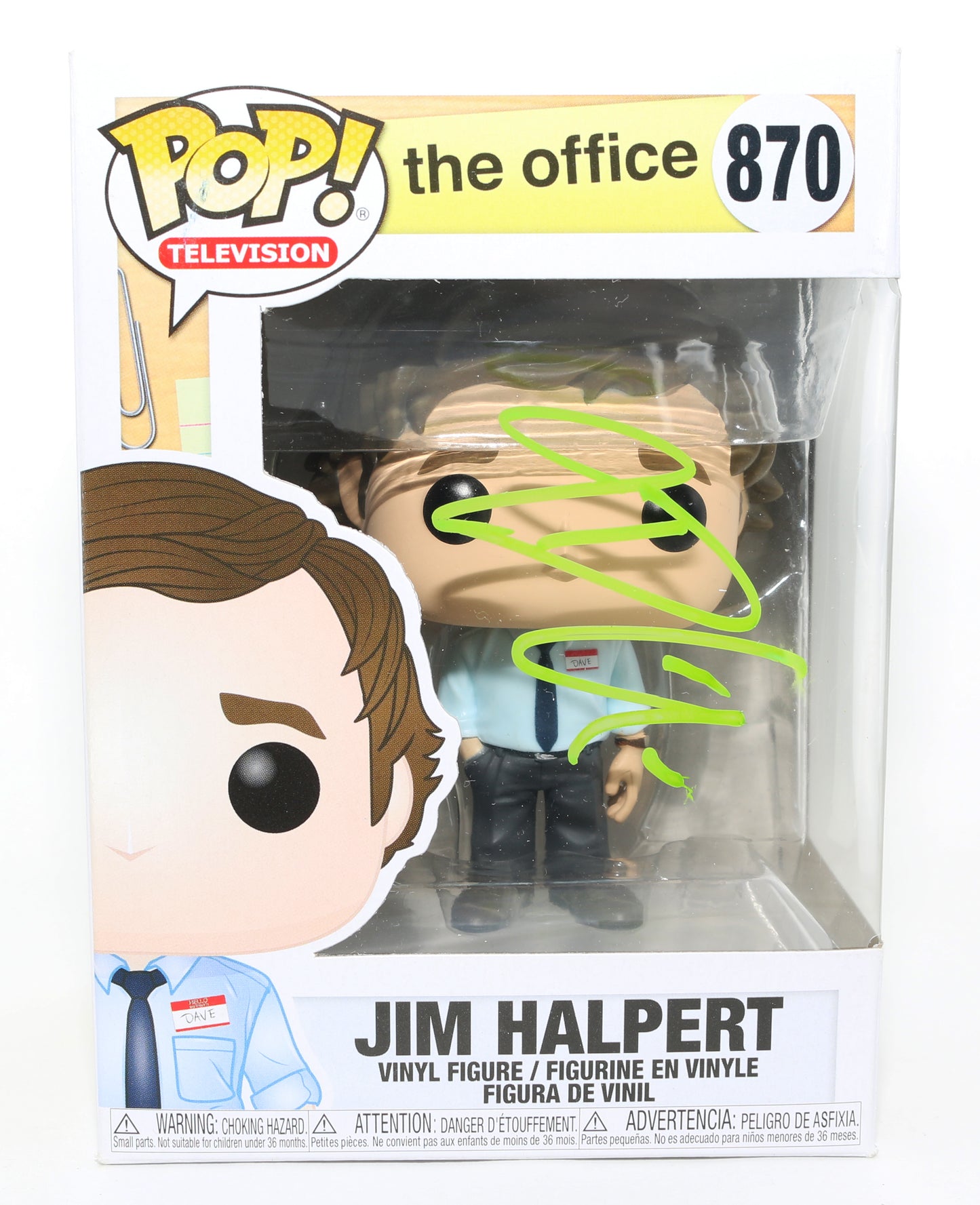 
                  
                    John Krasinski as Jim Halpert in The Office Signed Funko POP! #870
                  
                