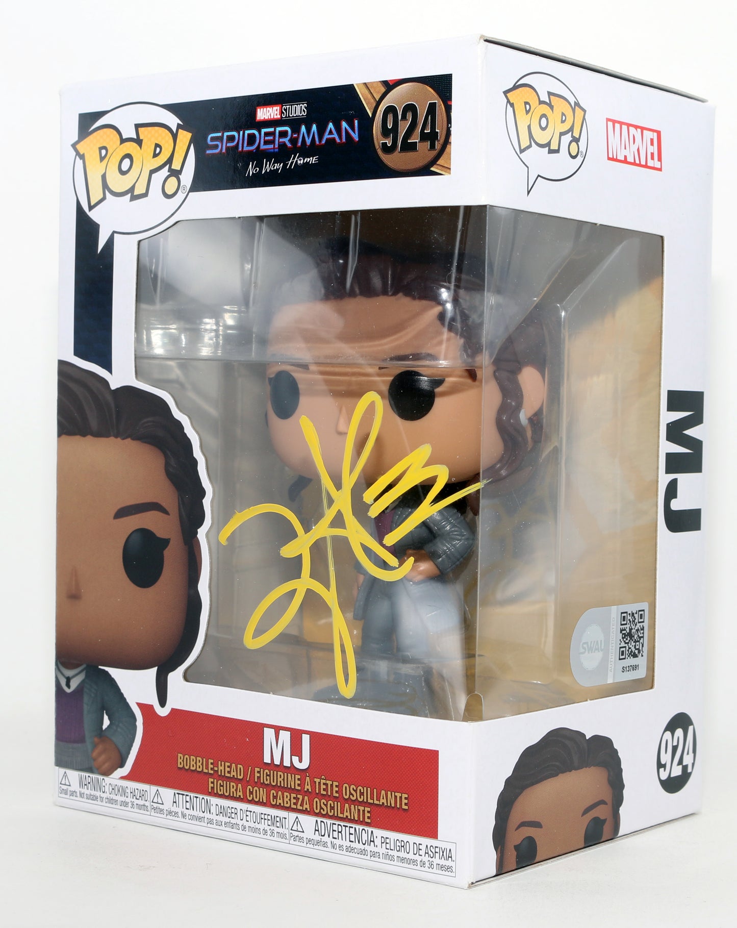 
                  
                    Zendaya as Michelle "MJ" Jones in Spider-Man: No Way Home (SWAU) Signed Funko POP! #924
                  
                