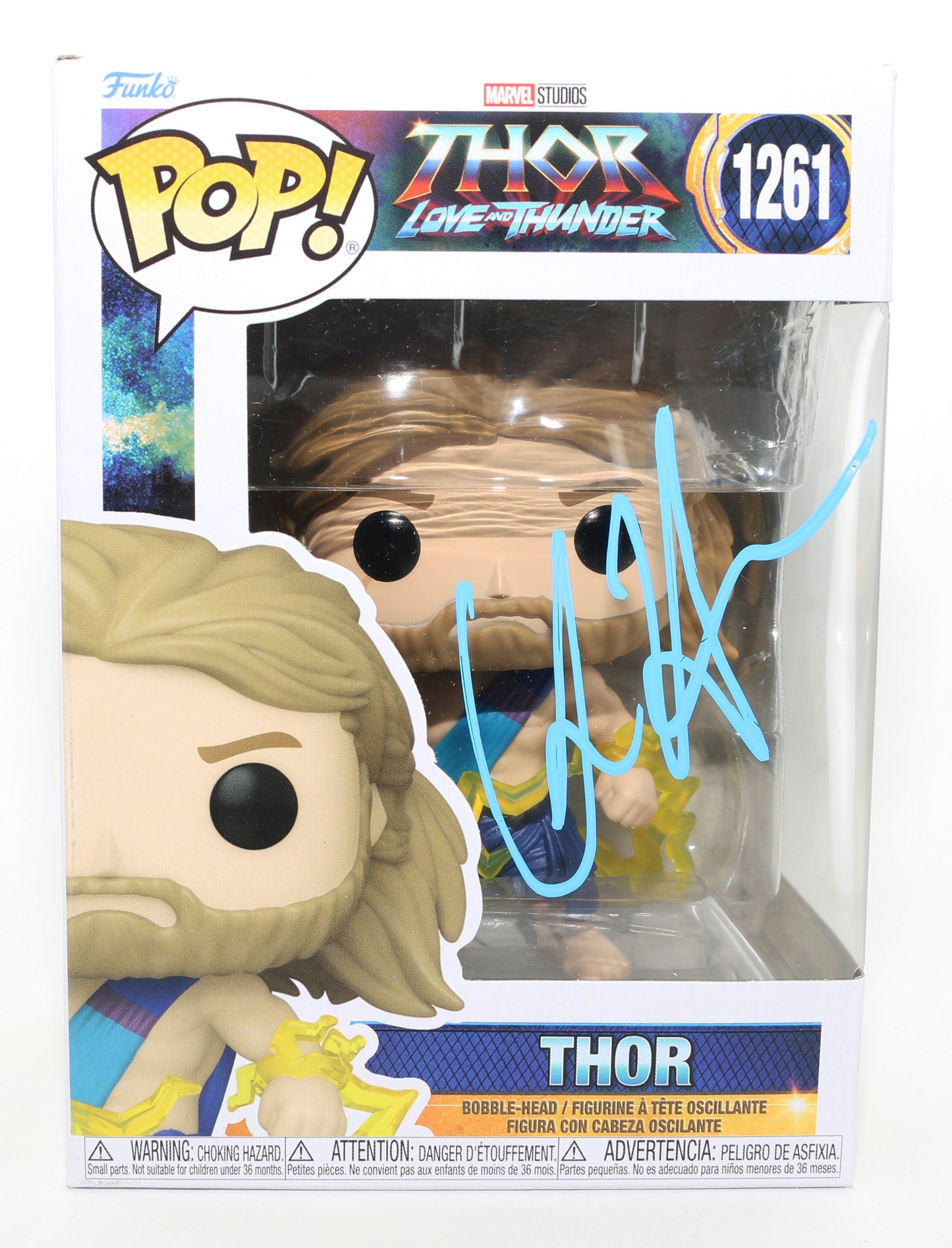 
                  
                    Chris Hemsworth as Thor in Thor: Love & Thunder Signed Funko POP! #1261
                  
                