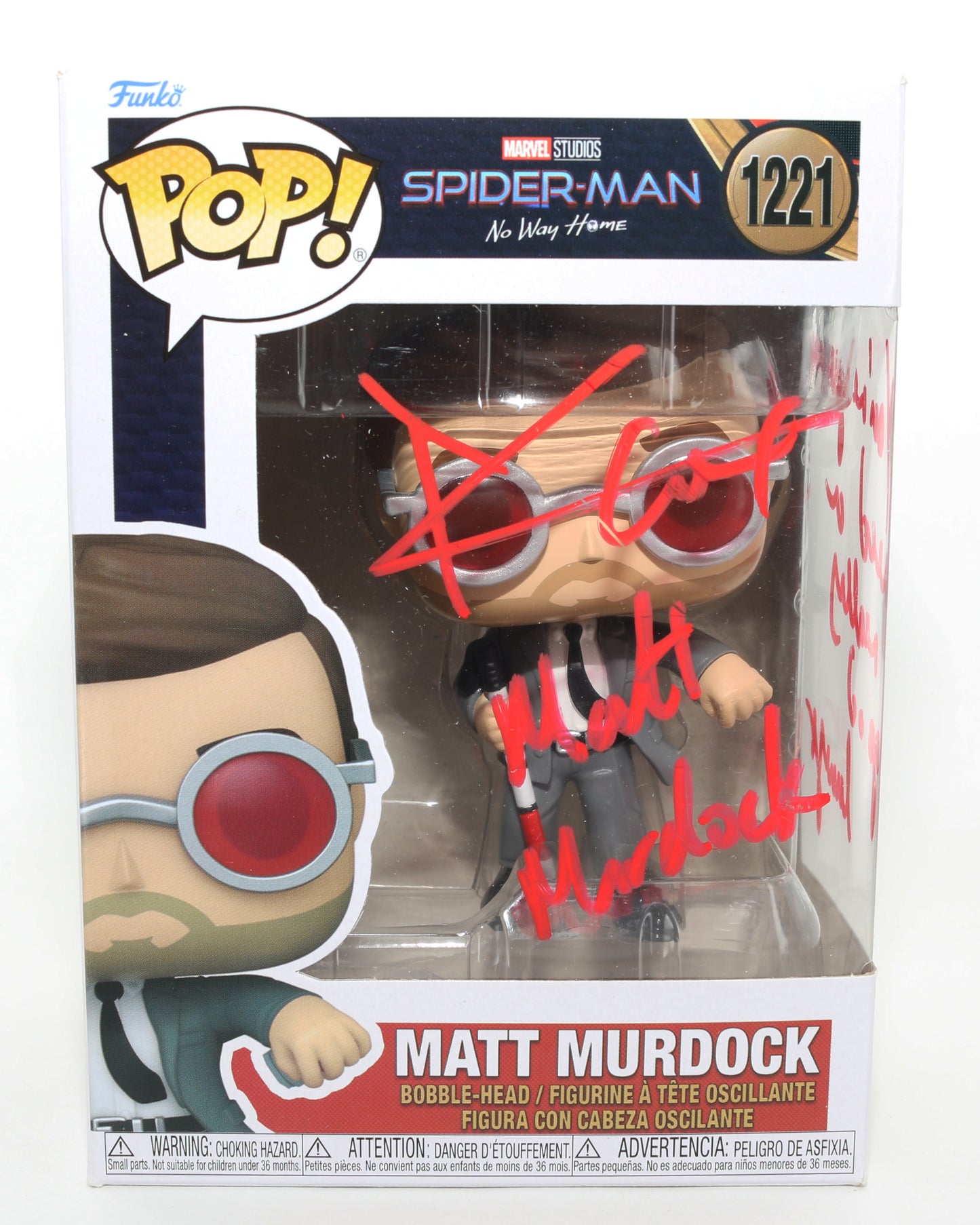 
                  
                    Charlie Cox as Matt Murdock in Spider-Man: No Way Home Signed Funko POP! #1221 with Character Name & Quote
                  
                