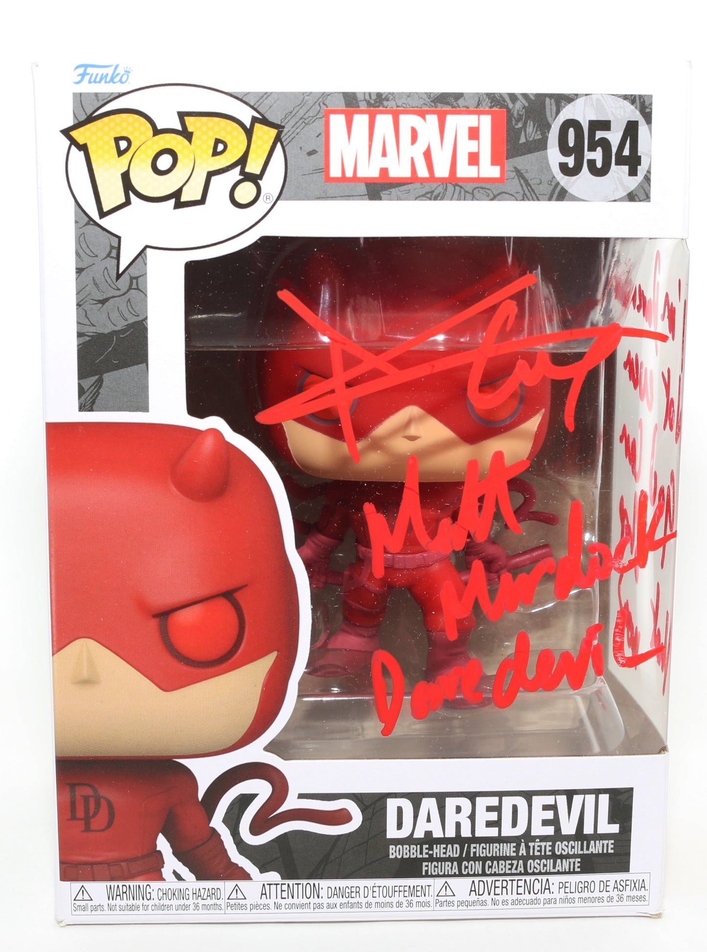 
                  
                    Charlie Cox as Daredevil in Daredevil Signed Funko POP! #954 with Character Name & Quote
                  
                