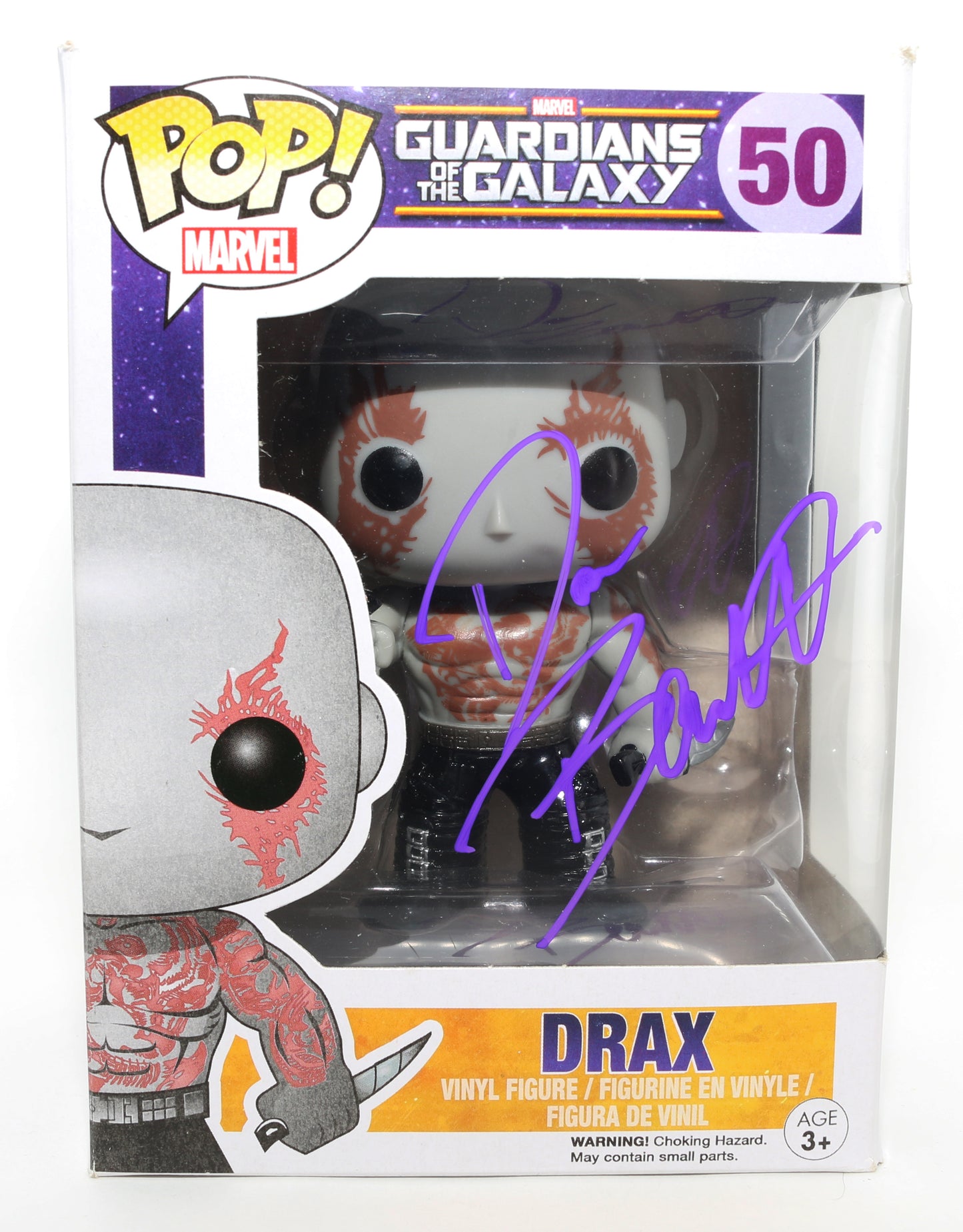 
                  
                    Dave Bautista as Drax in Guardians of the Galaxy Signed Funko POP! #50
                  
                