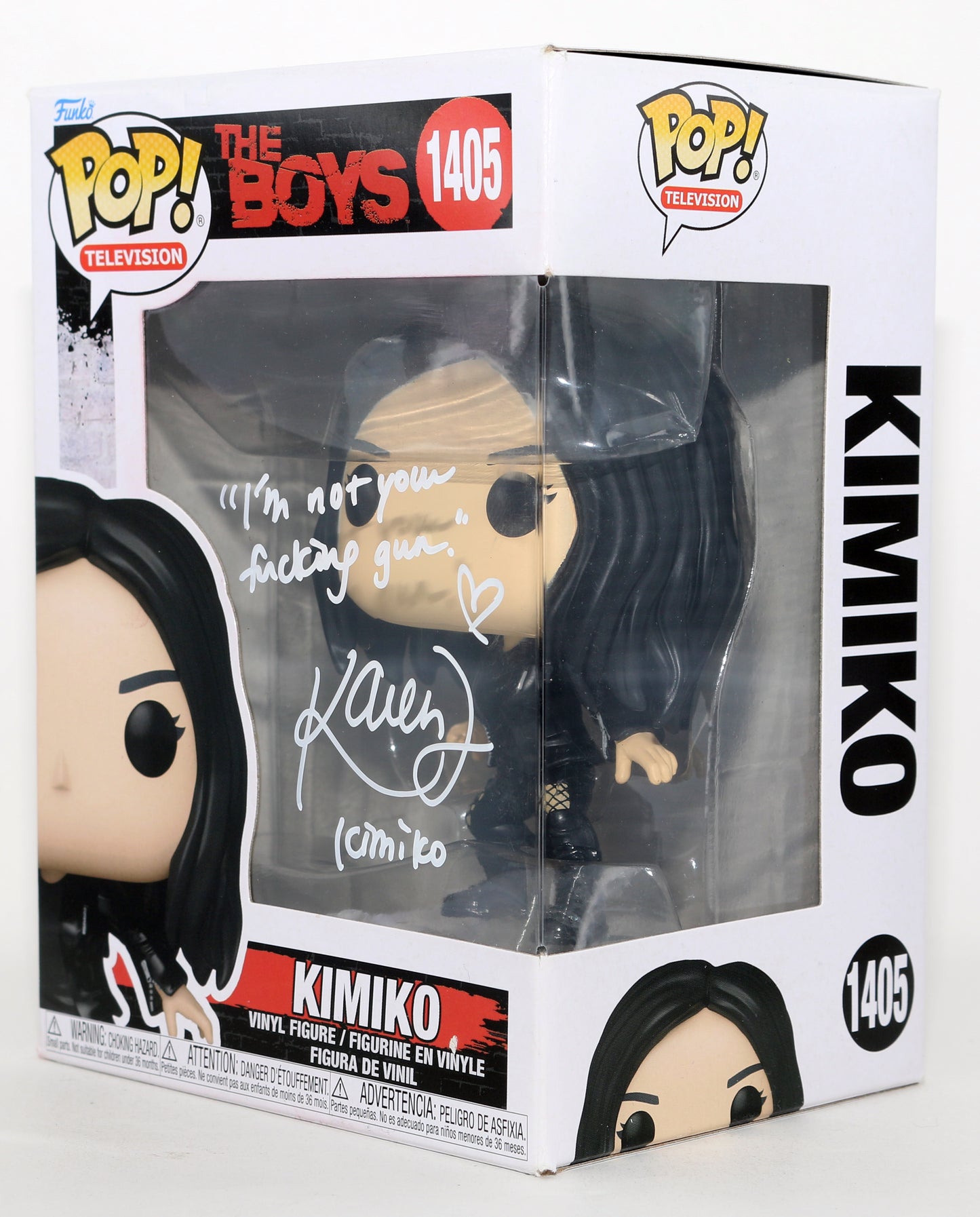 
                  
                    Karen Fukuhara as Kimiko Miyashiro / The Female in The Boys Signed Funko POP! #1405 with Character Name & Quote
                  
                