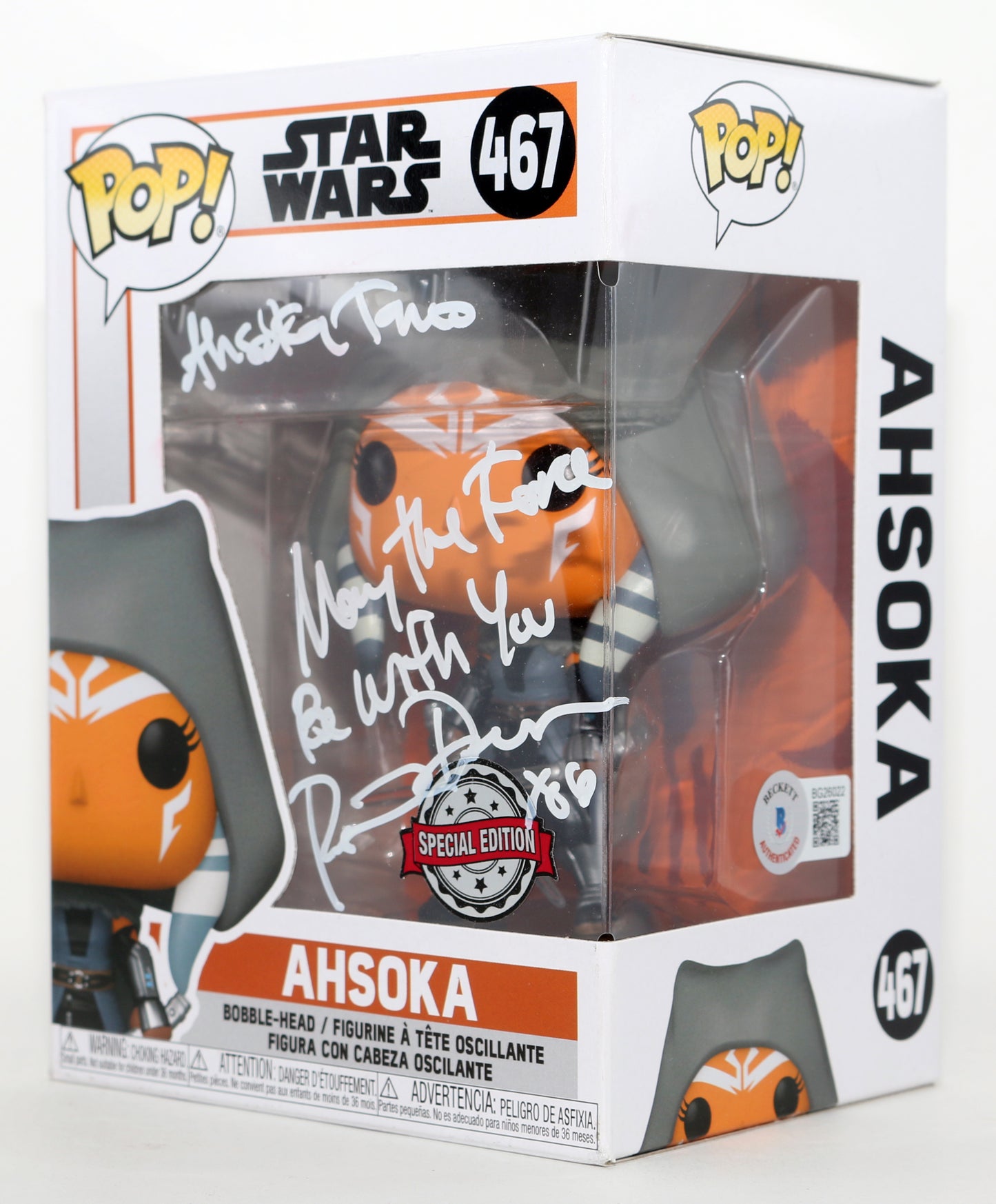 
                  
                    Rosario Dawson as Ahsoka Tano in Star Wars: Ahsoka (Beckett) Signed Funko POP! #467 with Character Name & Quote
                  
                