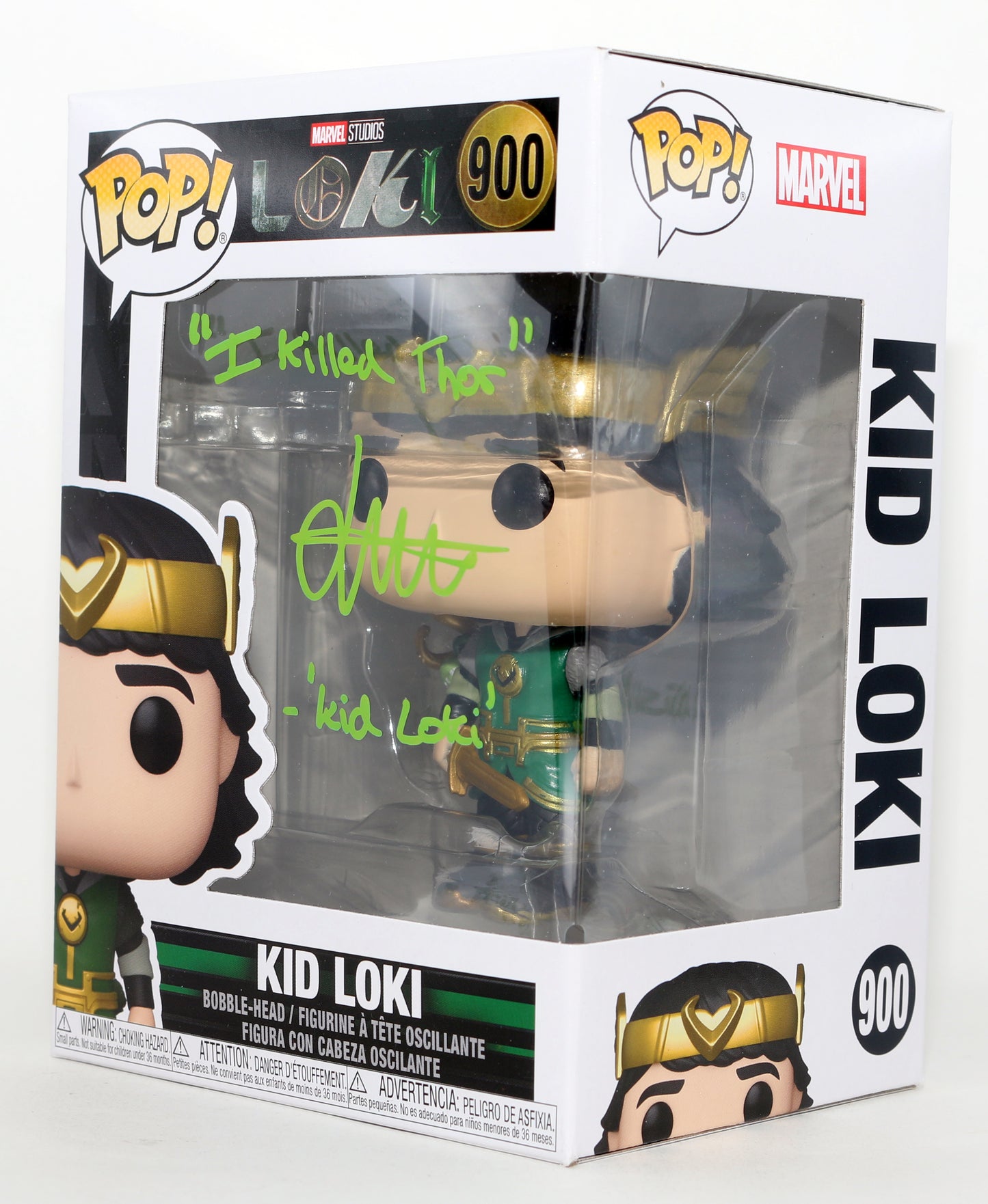 
                  
                    Jack Veal as Kid Loki in Loki Signed Funko POP! #900 with Character Name & Quote
                  
                