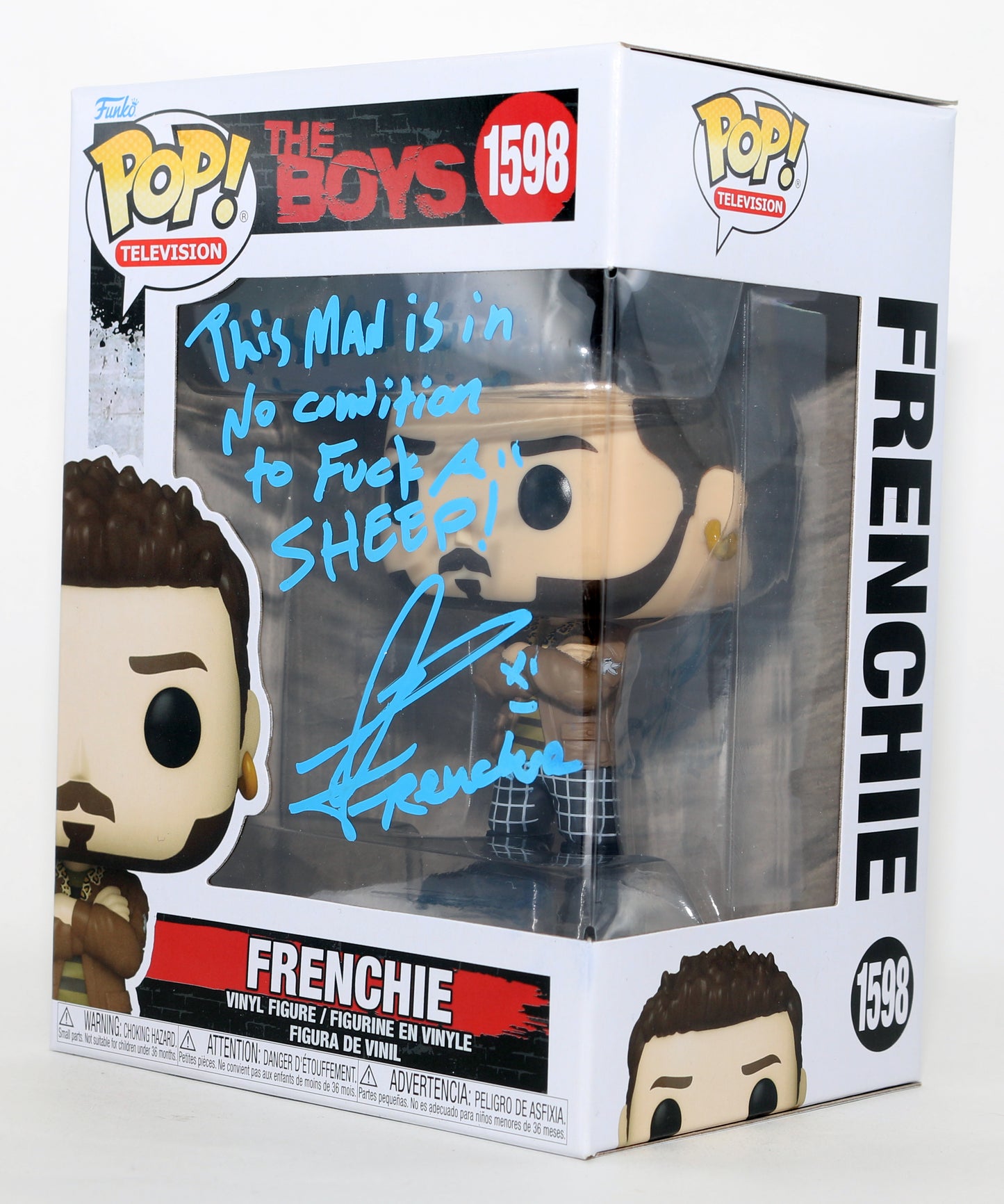 
                  
                    Tomer Capone as Frenchie in The Boys Signed Funko POP! #1598 with Character Name & Quote
                  
                