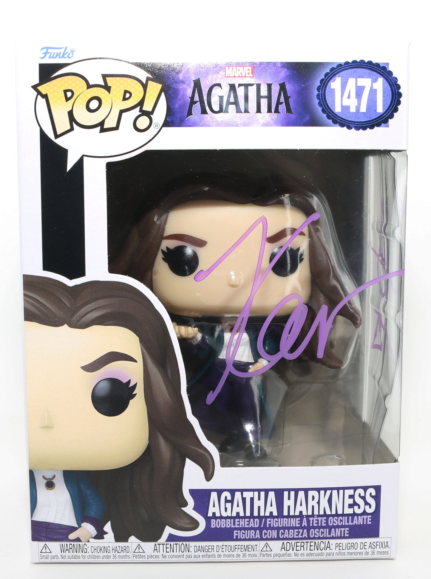 
                  
                    Kathryn Hahn as Agatha Harkness in Agatha All Along Signed Funko POP! #1471 with Sigil Remark
                  
                